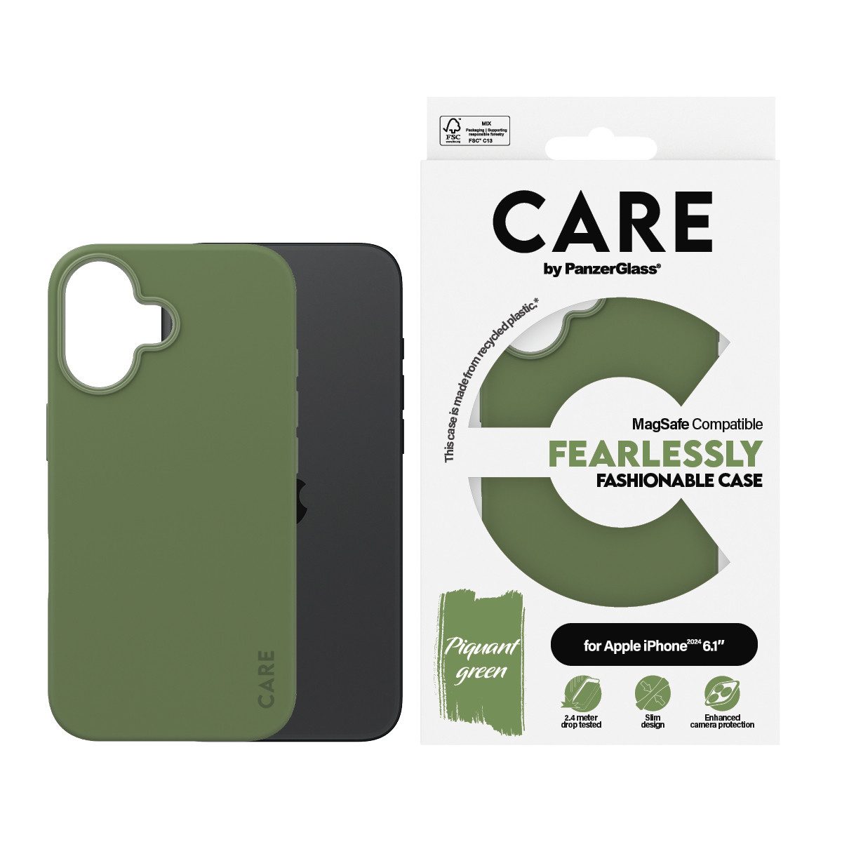 CARE by PanzerGlass Handyhülle Fashionable Case für Apple iPhone 16, Backcover, Schutzhülle, Handyschutzhülle, Case, Schutzcase, stoßfest