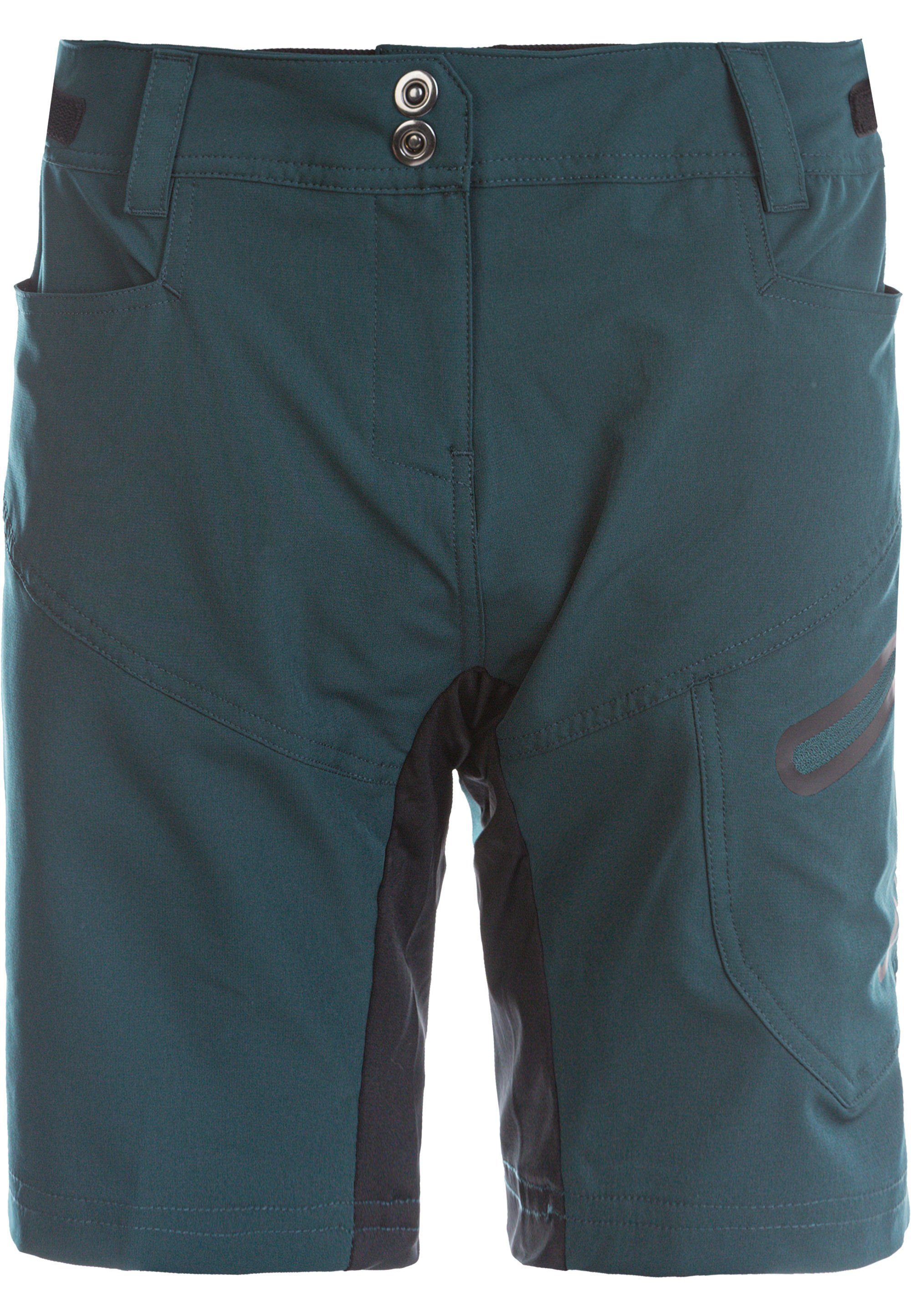ENDURANCE Radhose Jamilla 2 Shorts dunkelgrün mit herausnehmbarer in 1 Innen-Tights W
