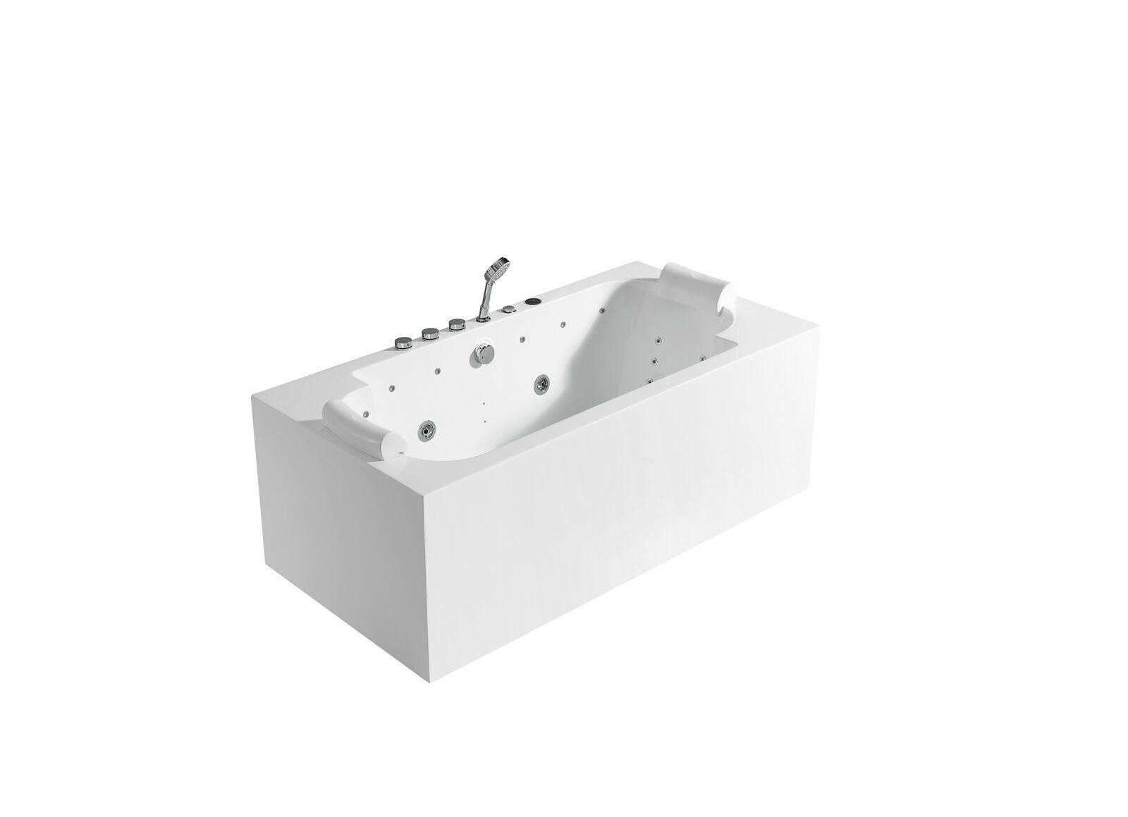 JVmoebel Whirlpool-Badewanne Whirlpool Blasen LED Wanne Spa Indoor Badewanne Whirlwanne, (1-tlg), Made in Europa