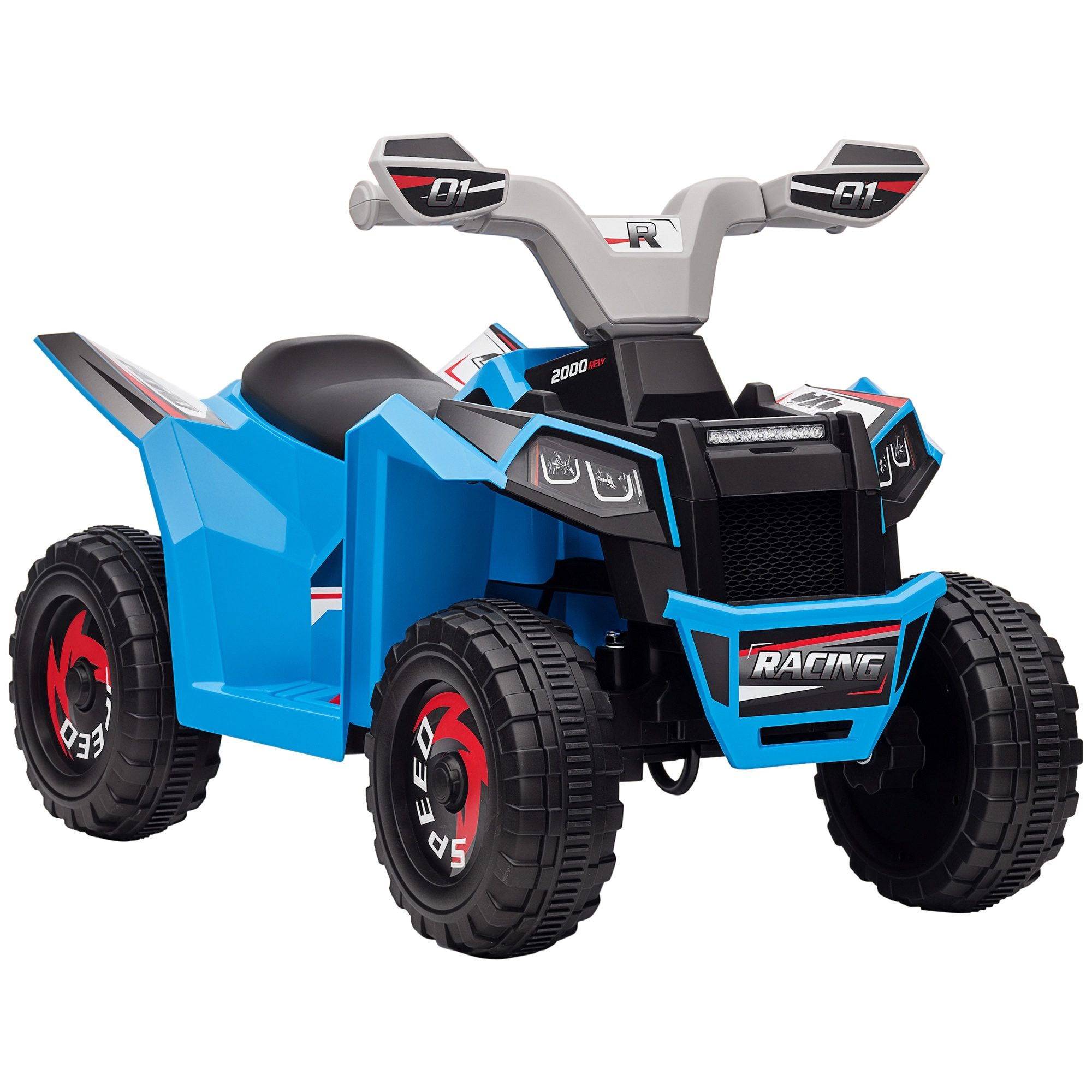 HOMCOM Elektro-Kinderquad Kinder Quad 6V Kinderquad mit Vorwärts-, Rückwärtsfunktion, Belastbarkeit 25 kg, (1-tlg), für Kinder von 18 Monaten bis 36 Monaten, Blau