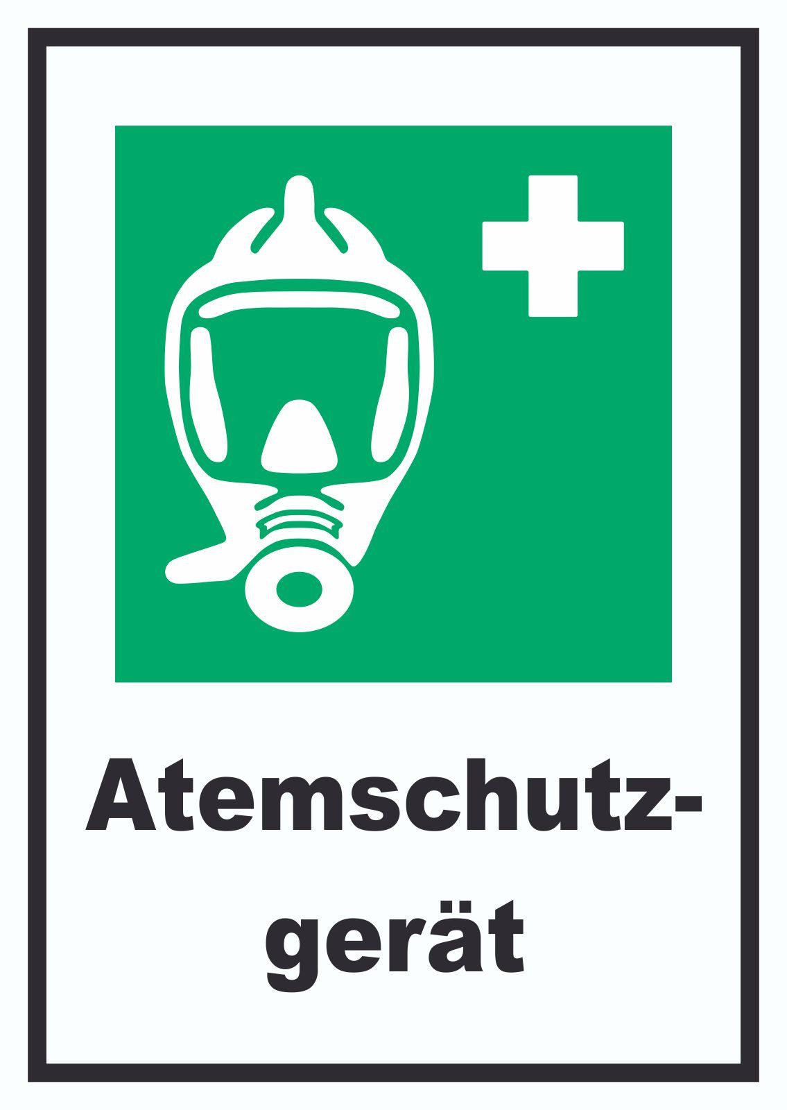 HB-Druck Hinweisschild Atemschutzgerät Schild, wetterfest, stabil, UV-beständig, kratzfest