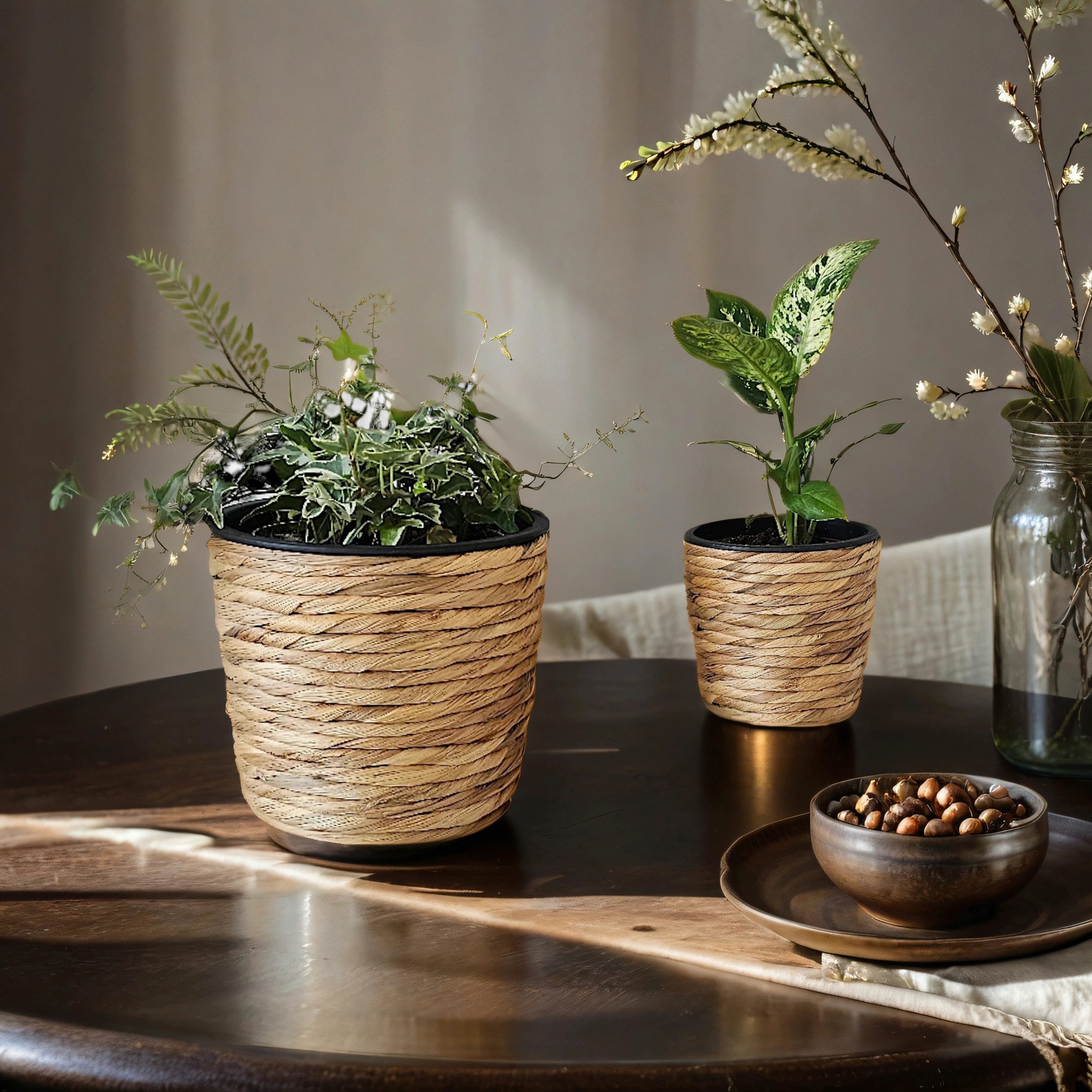 INtrenDU Blumentopf Blumentopf rund 2er Set (2er Set)