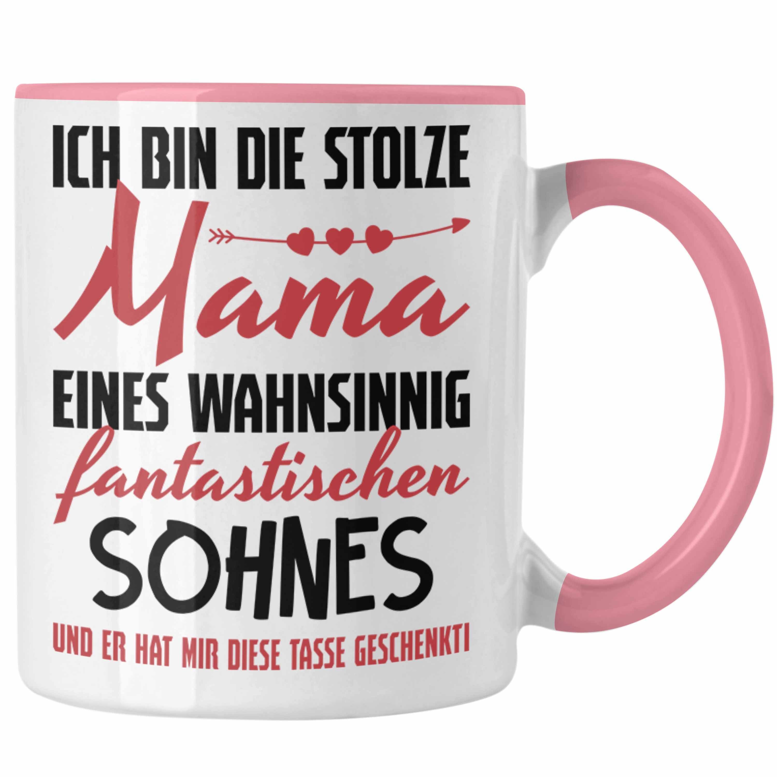 Trendation Tasse Trendation - Mama Geschenk von Sohn Tasse Geschenkidee Muttertag Kaffeetasse Spruch Rosa