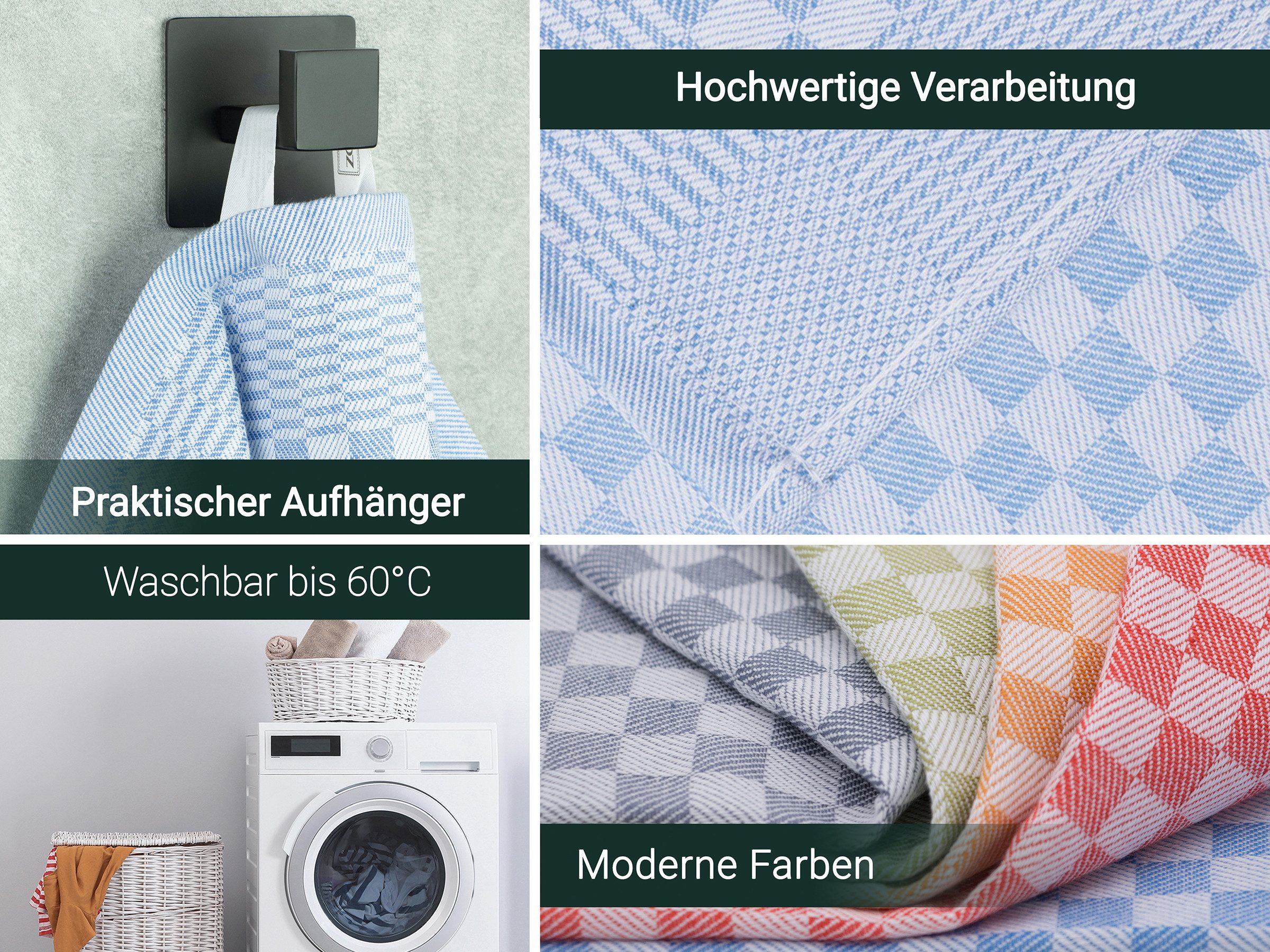 ZOLLNER Geschirrtuch, (Spar-Set, 10-tlg), 46 x 70 cm, 100% Baumwolle, vom H günstig online kaufen