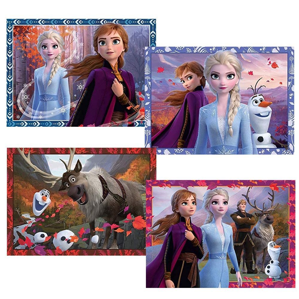 Disney Frozen Puzzle 4 in 1 Kinder Puzzle Box Disney Frozen II Eiskönigin Jumbo, 36 Puzzleteile