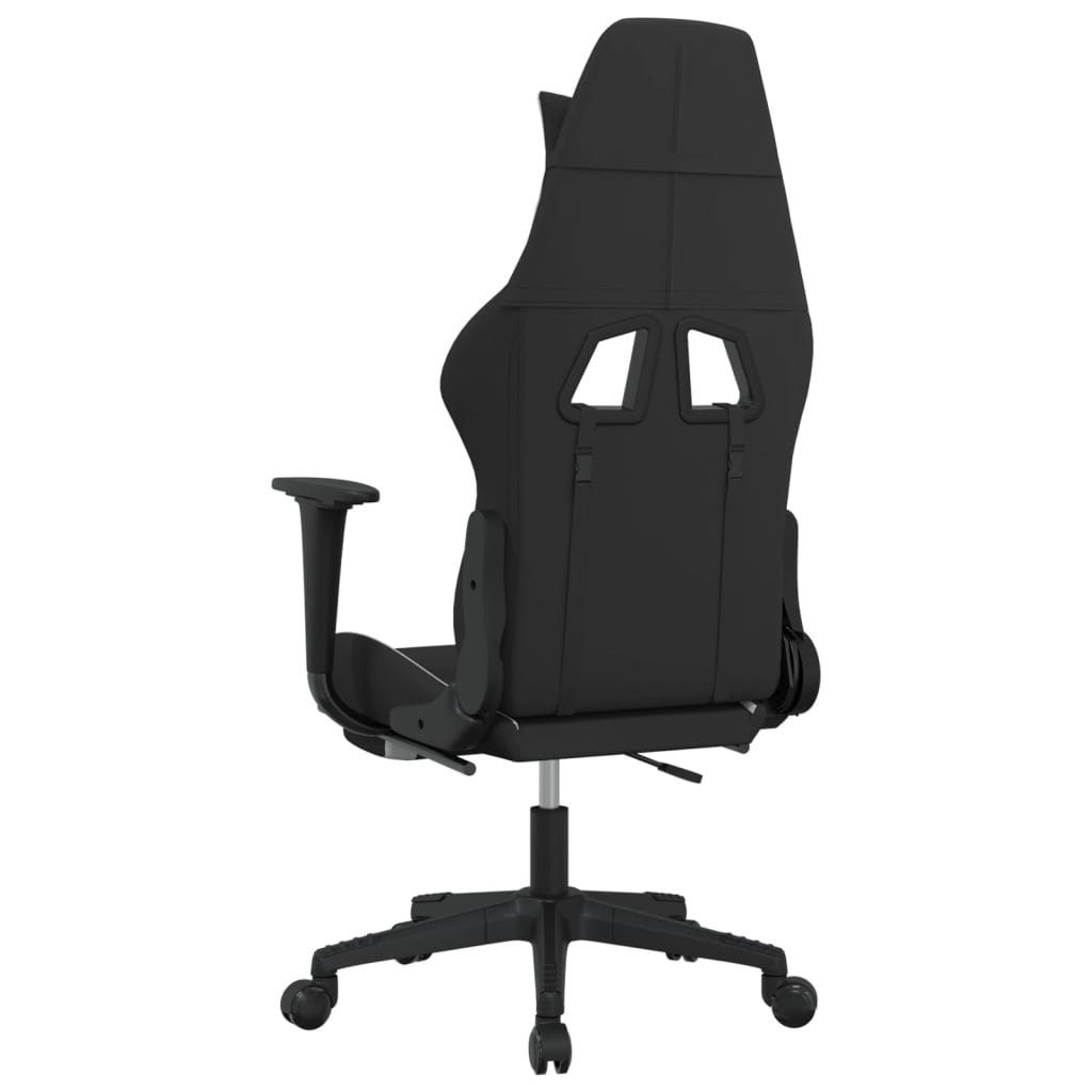 vidaXL Gaming-Stuhl Gaming-Stuhl mit St) Massage Weiß Fußstütze Weiß | Schwarz (1 Stoff und & Weiß