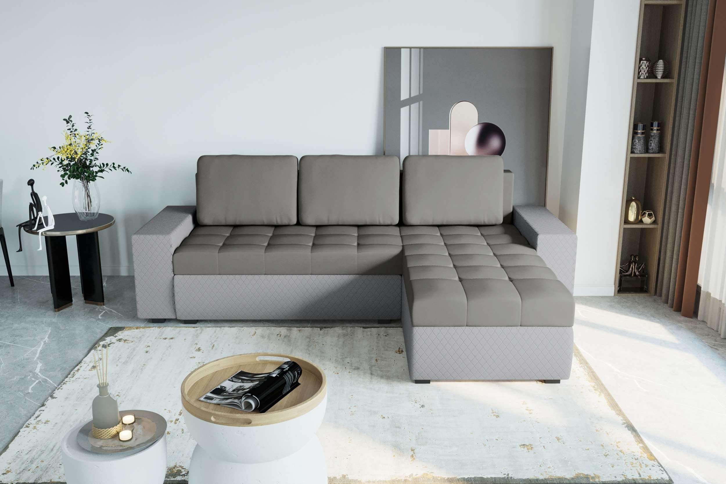Stylefy Ecksofa Miranda, L-Form, Sitzkomfort, Sofa, Bettkasten, Bettfunktion, Design mit Eckcouch, mit Modern