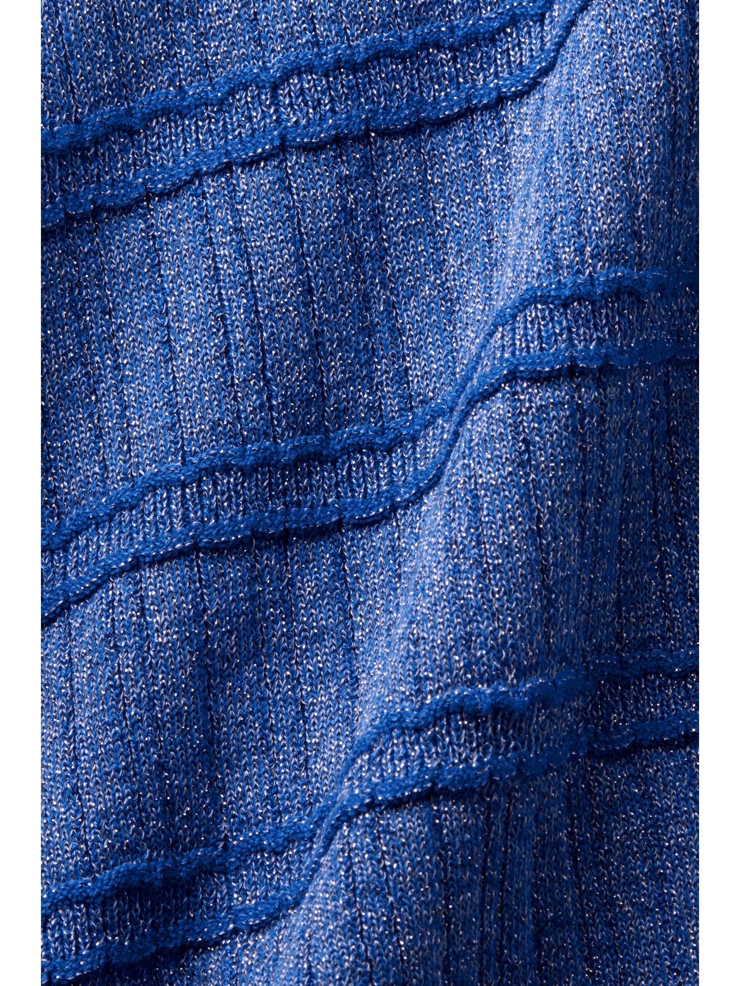 BRIGHT Glitzer-Cardigan (1-tlg) mit Esprit Strickjacke V-Ausschnitt BLUE