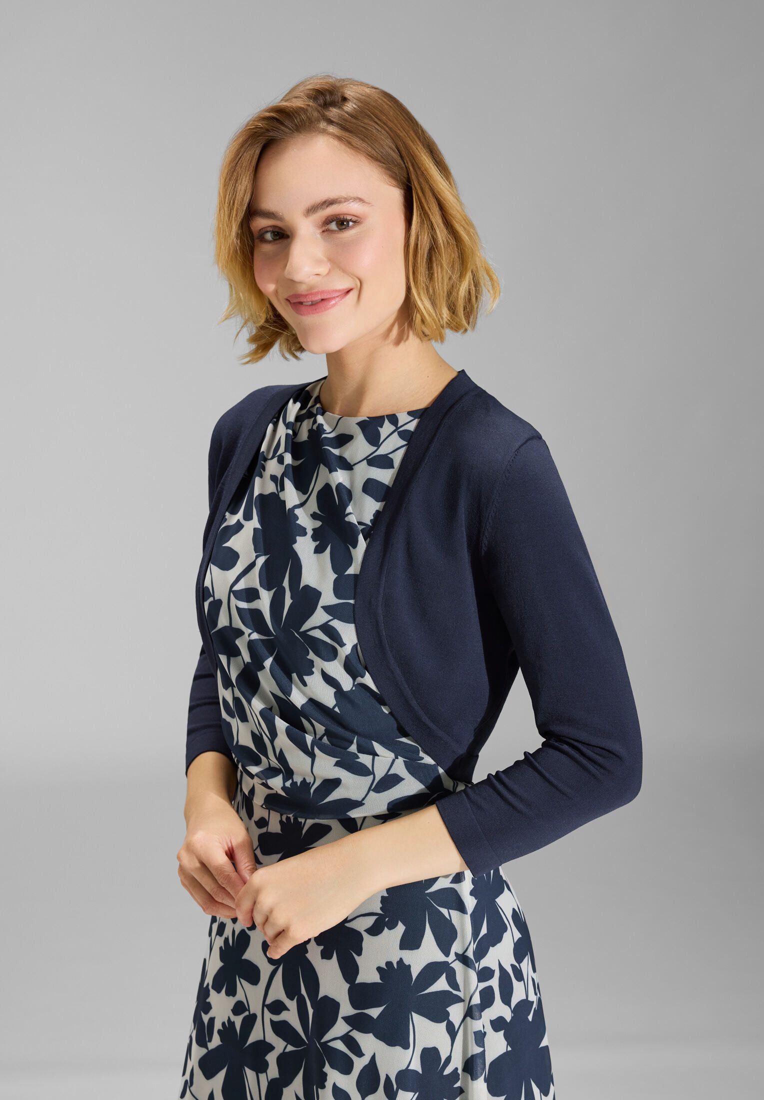 SWING Boleroblazer - Cropped Bolero mit 3/4 Arm Figurbetonter Schnitt