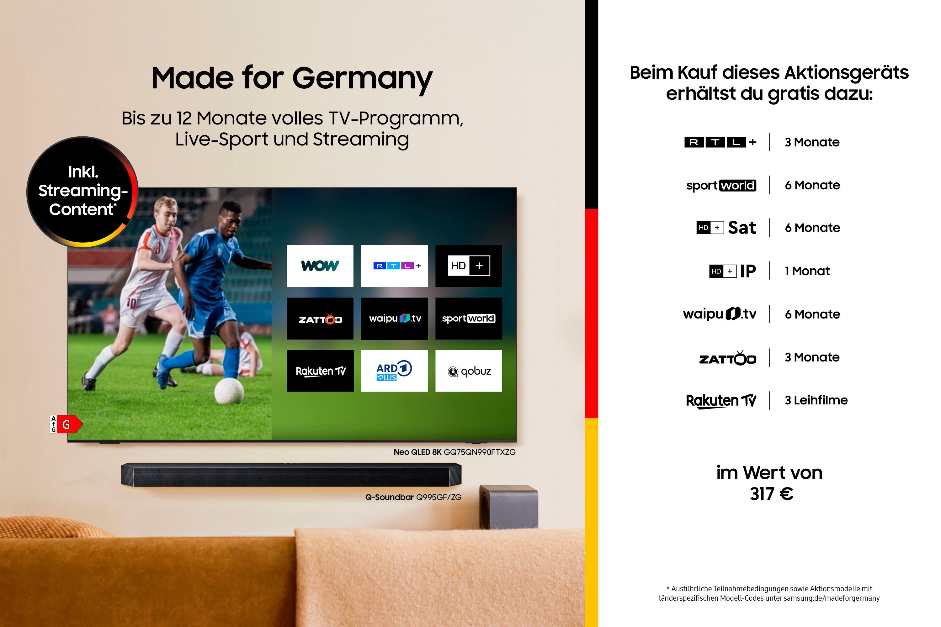 Samsung GQ65Q7FAAU QLED-Fernseher (163 cm/65 Zoll, 4K Ultra HD, Smart-TV, Quantum HDR, Knox Security, Art Store, 3D Sound, Gaming Hub, AI TV)  ! RABATT: 13.66%