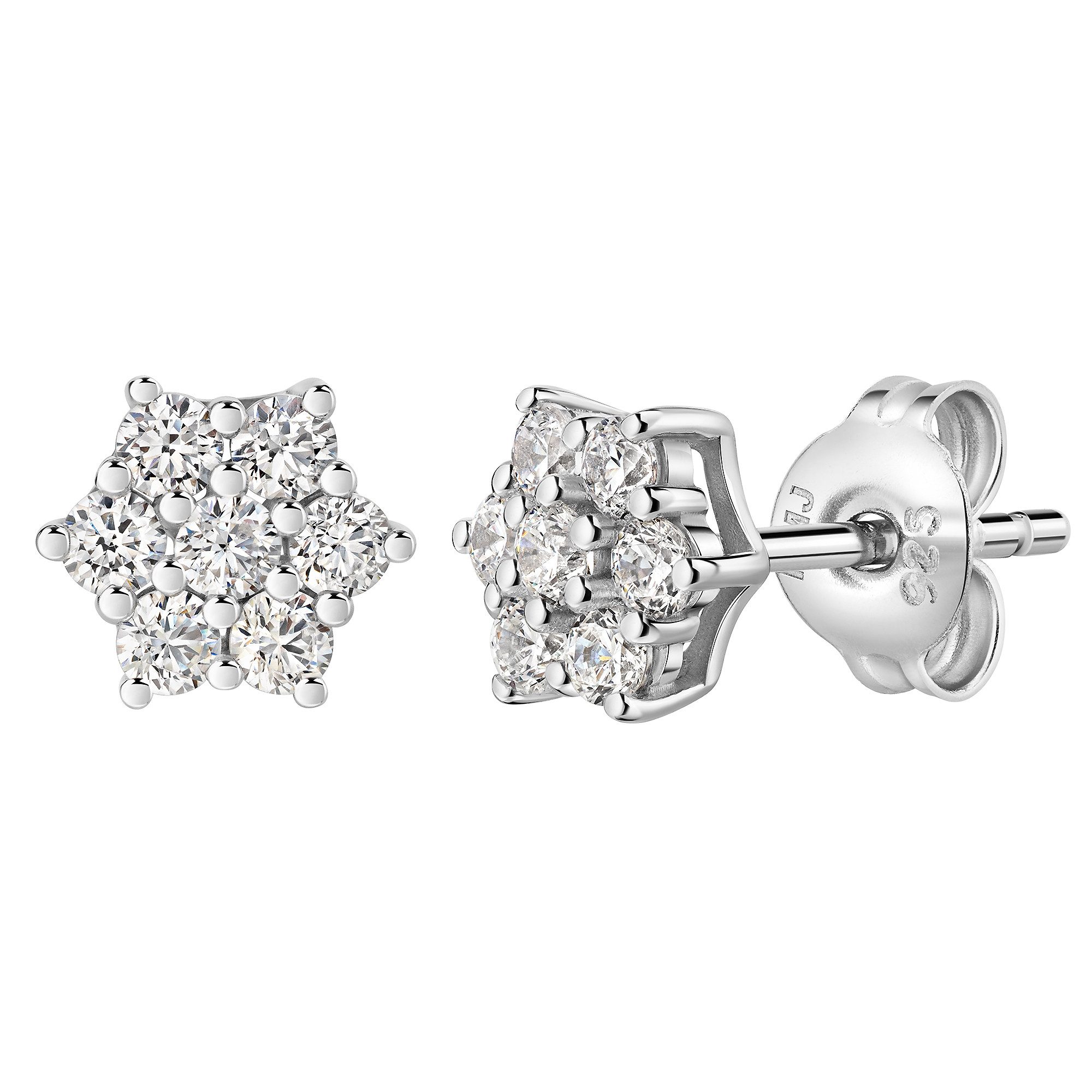 Firetti Paar Ohrstecker Schmuck Geschenk Silber 925 Ohrschmuck Ohrringe Sterne, mit Zirkonia (synth)