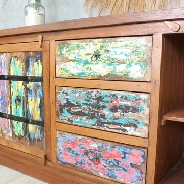 Oriental Galerie Wandregal Massivholz Sideboard mit Türen und Schubladen 180 cm