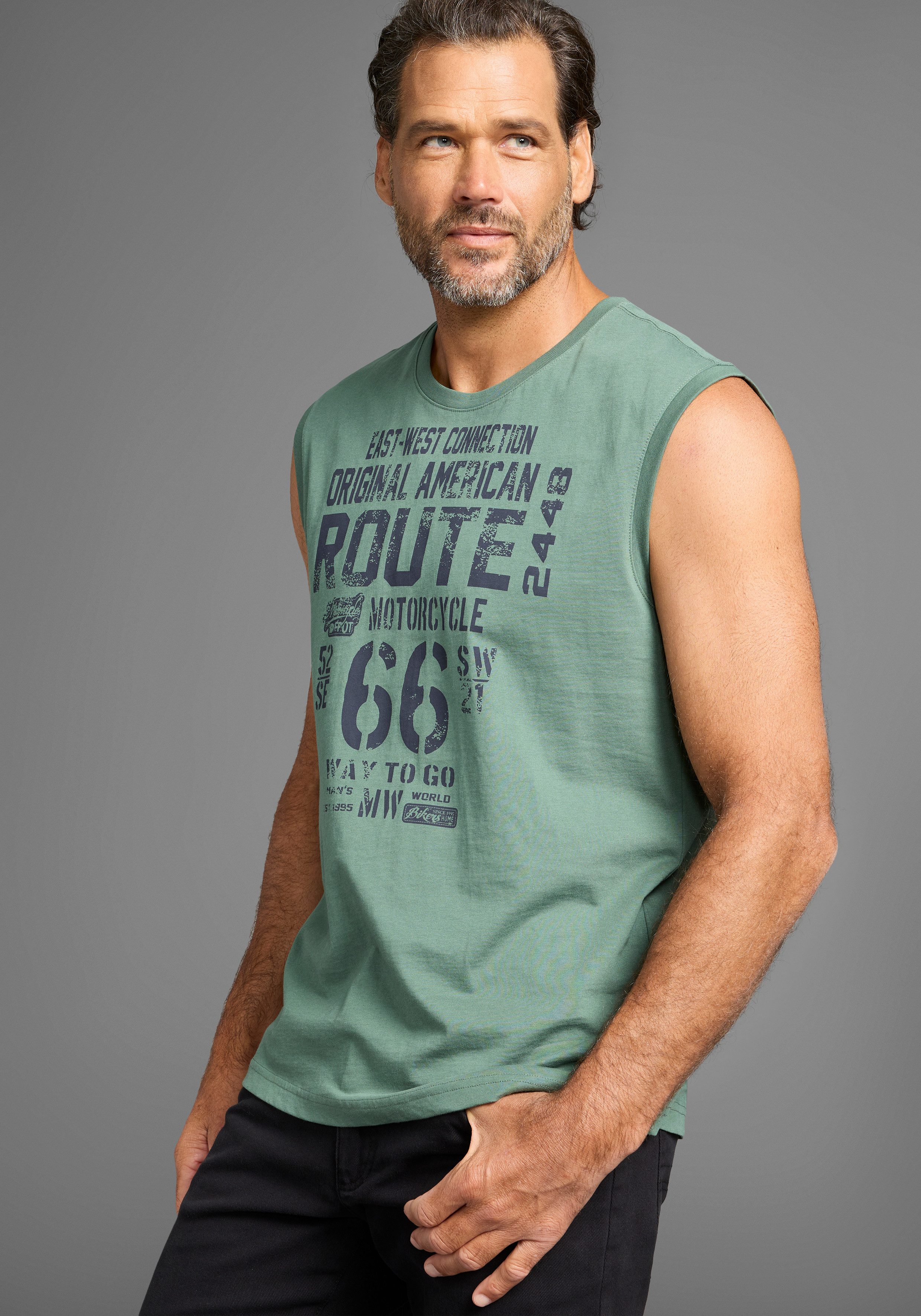 Man's World Muscleshirt (2er-Pack) ärmellos, bedruckt, Rundhalsausschnitt, aus 100% Baumwolle – Bild 3 von 5