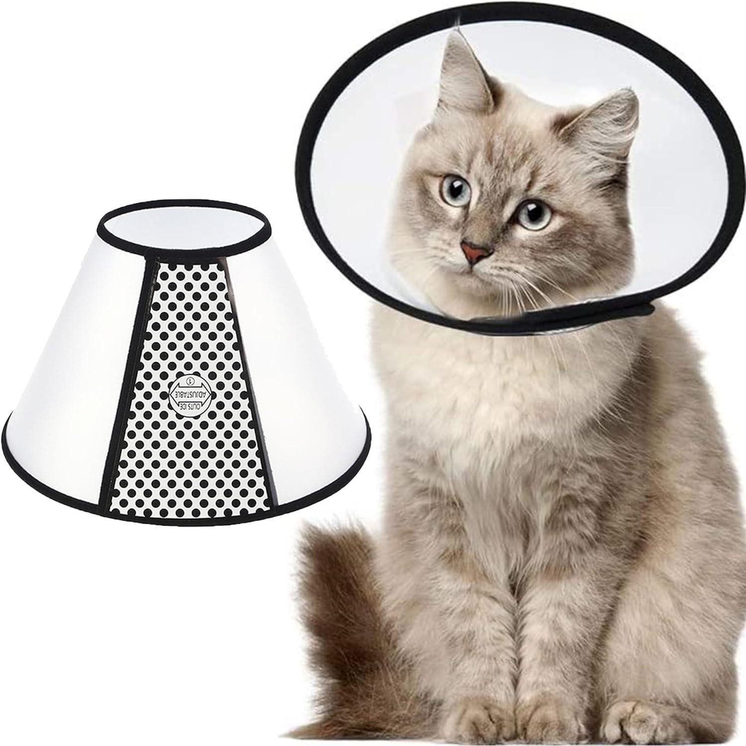 SUQ Schutzkragen Haustier Kegel Halskrause Einstellbar Kunststoff Schutzkragen Kleine