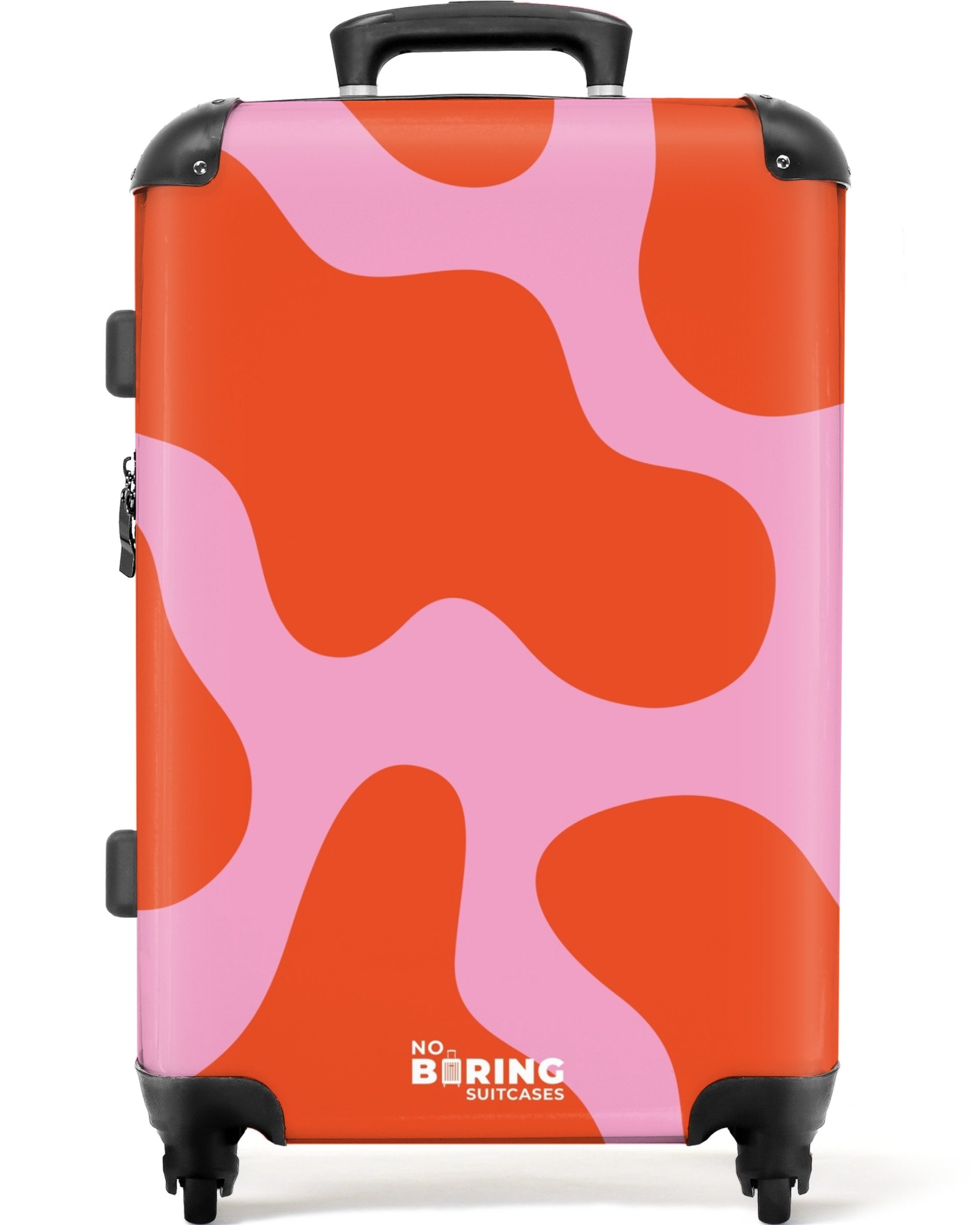 NoBoringSuitcases.com© Hartschalen-Trolley Rosa mit roten Flecken günstig online kaufen