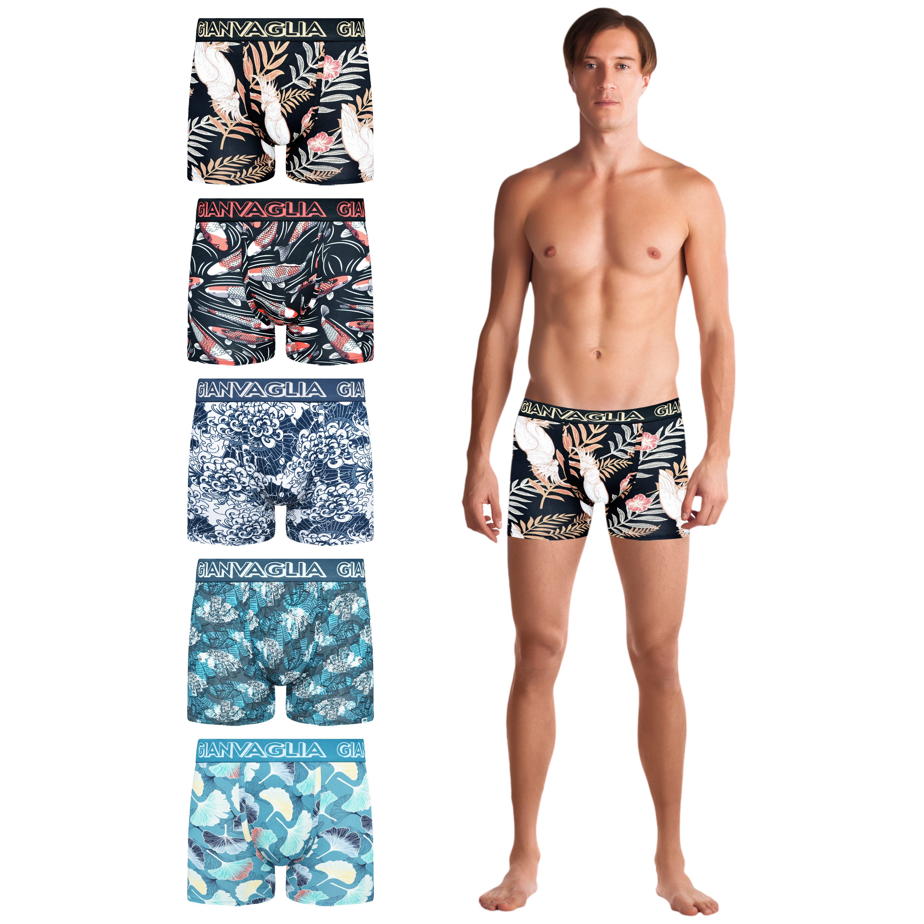 TEXEMP Boxershorts 5er-10er Pack Herren Boxershorts Unterwäsche Baumwolle Retro (5-St) Keine kratzenden Pflegeetiketten