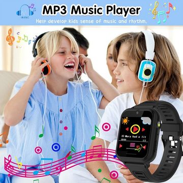 LITEYPP Telefon Kinder's Smartwatch, mit Anruf SOS Spiele Musik Player Video Kamera Wecker Taschenlampe