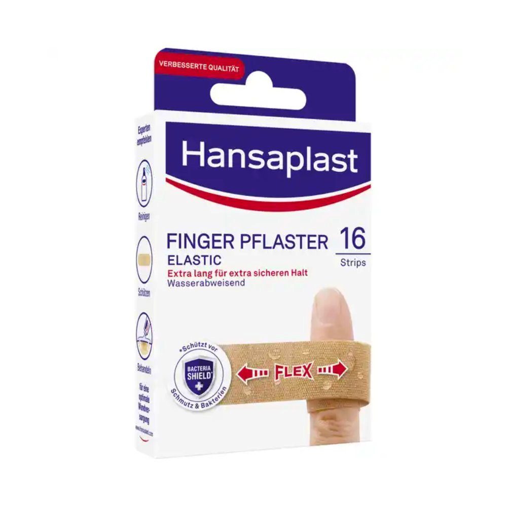 Beiersdorf AG Wundpflaster Hansaplast Elastic Fingerpflaster 16 Strips - B013GBSWW2, Packung