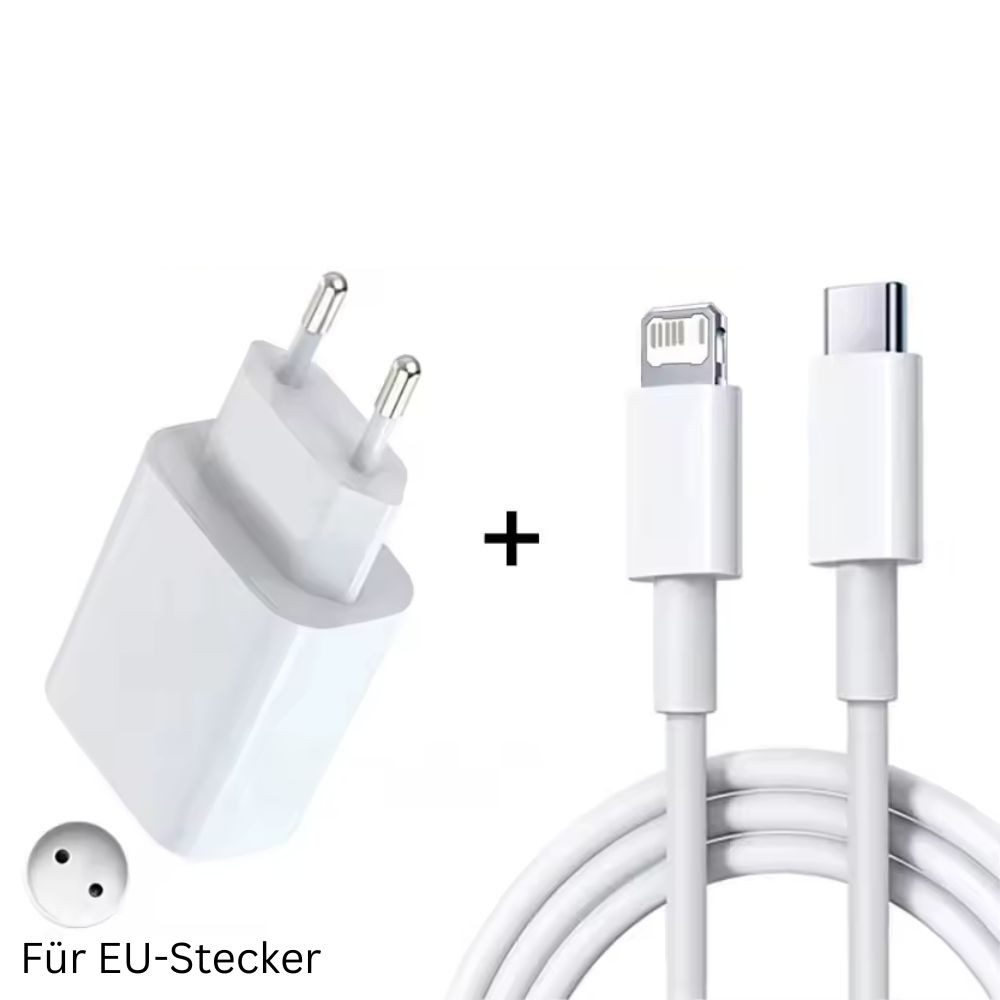 Montegoni 30W PD Schnellladegerät USB C auf Lightning Kabel für iPhone Smartphone-Ladegerät (Ladegerät Kabel Set, 1 Stück Schnellladegerät mit USB-C-auf-Lightni – Bild 2 von 5