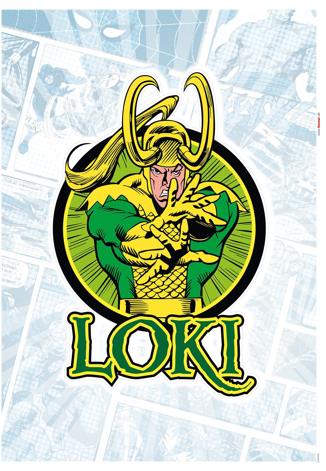 Komar Wandtattoo Loki Höhe), Comic (1 Wandtattoo Classic selbstklebendes (Breite x St), 50x70 cm