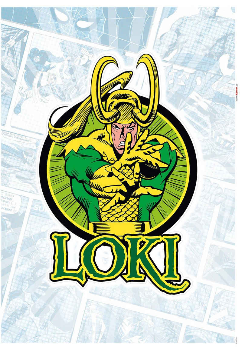 Komar Wandtattoo Loki Comic Classic (1 St), 50x70 cm (Breite x Höhe), selbstklebendes Wandtattoo