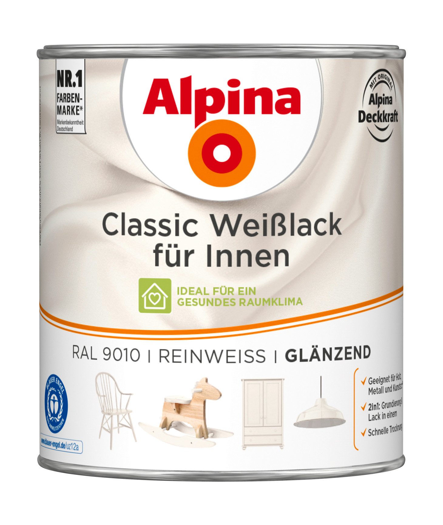 Alpina Weißlack Classic Weißlack für Innen Reinweiß