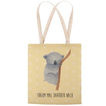 Mr. & Mrs. Panda Tragetasche Koalabär - Gelb Pastell - Geschenk, Einkaufstasche, Beuteltasche, Gut (1-tlg), Robust & Belastbar