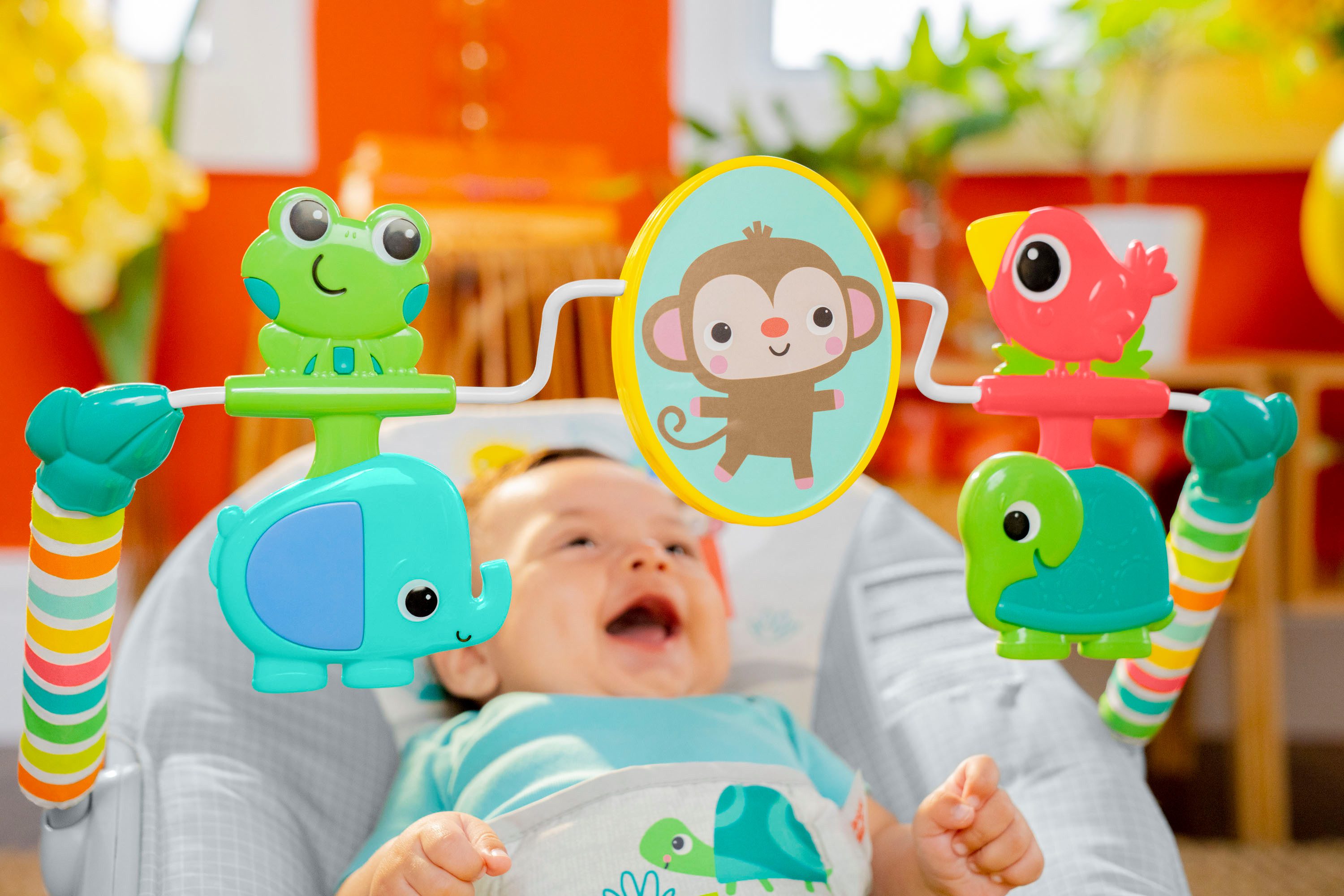 Bright Starts Baby Bouncer Playful Paradise™ Vibrating Bouncer with Sound Effect