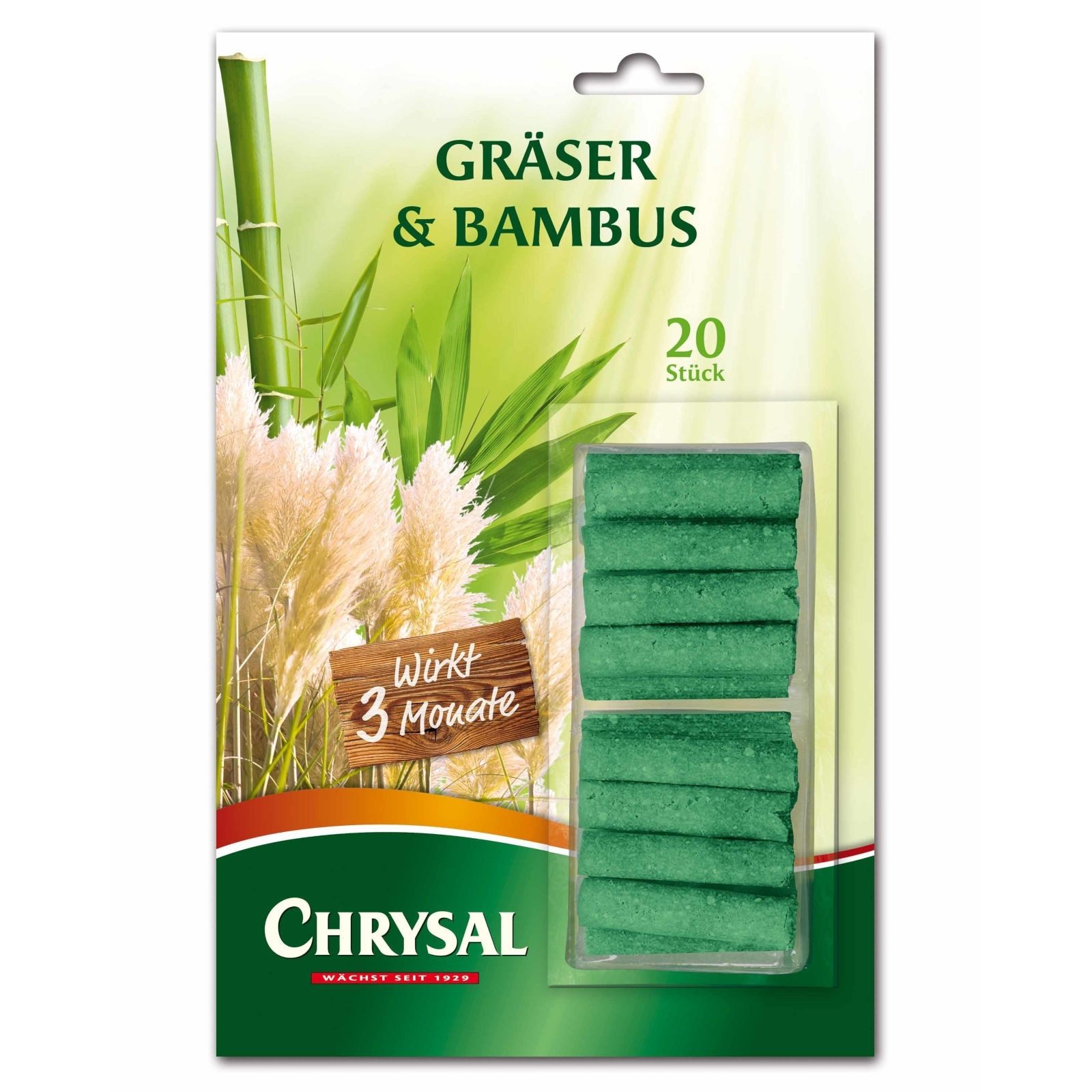 Chrysal Pflanzendünger Gräser & Bambus Düngestäbchen günstig online kaufen