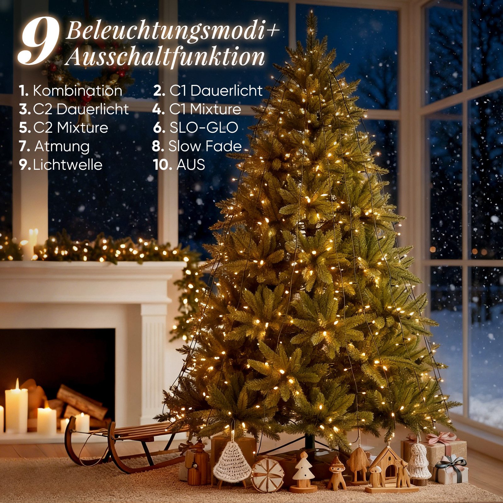 Salcar LED-Lichterkette LED Weihnachtsbaum Lichterkette – Warmweiß & Bunt u günstig online kaufen