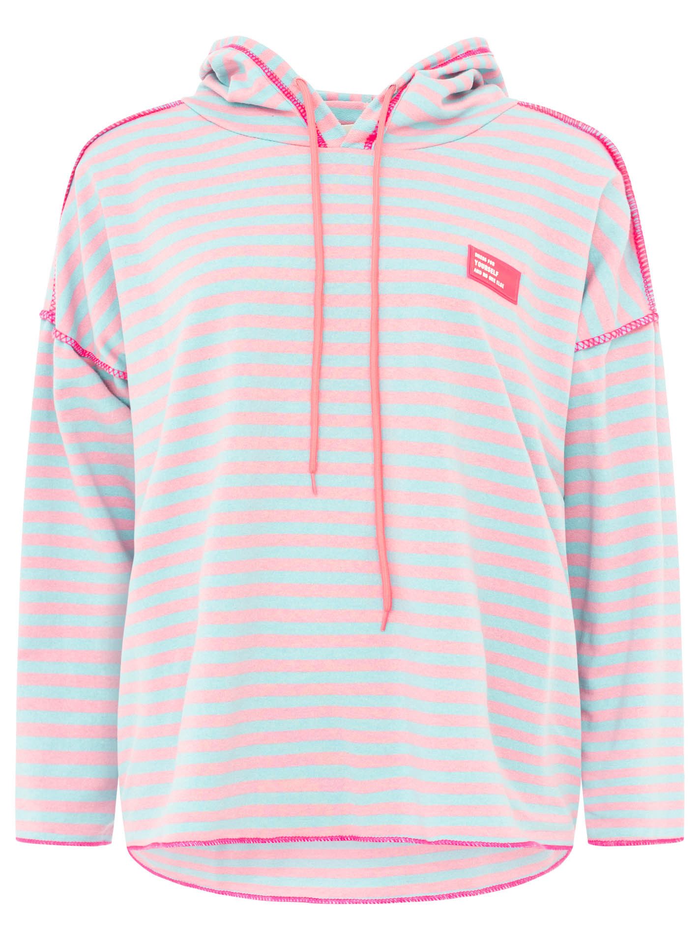 Zwillingsherz Hoodie Neon Streifen & Patch