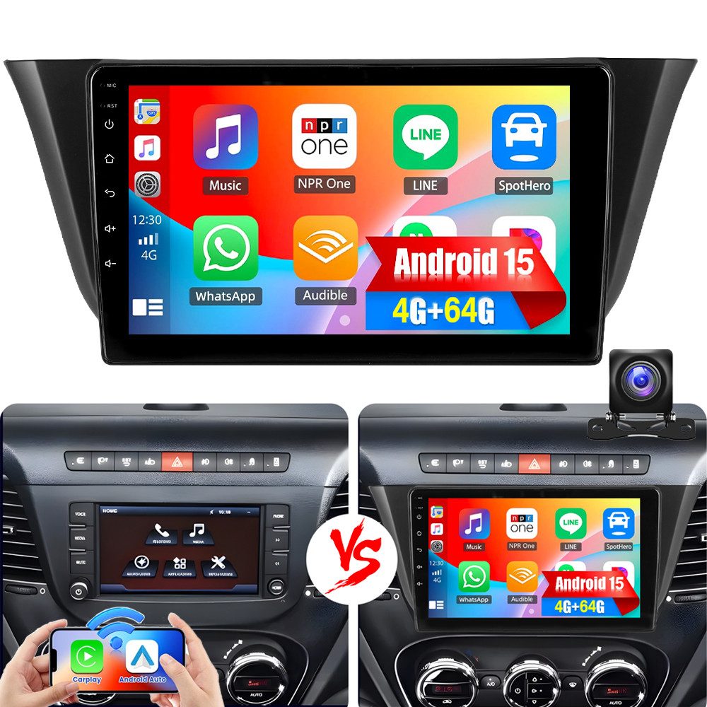 ESSGOO DAB+ Für Iveco Daily 2014-21 Autoradio Android15 CarPlay GPS Navi WIFI Autoradio (RDS, 4+64GB(optional), FM, AM, DAB+ (optional), Carplay Android Auto Bluetooth EQ USB GPS Navi WIFI Touchscreen)