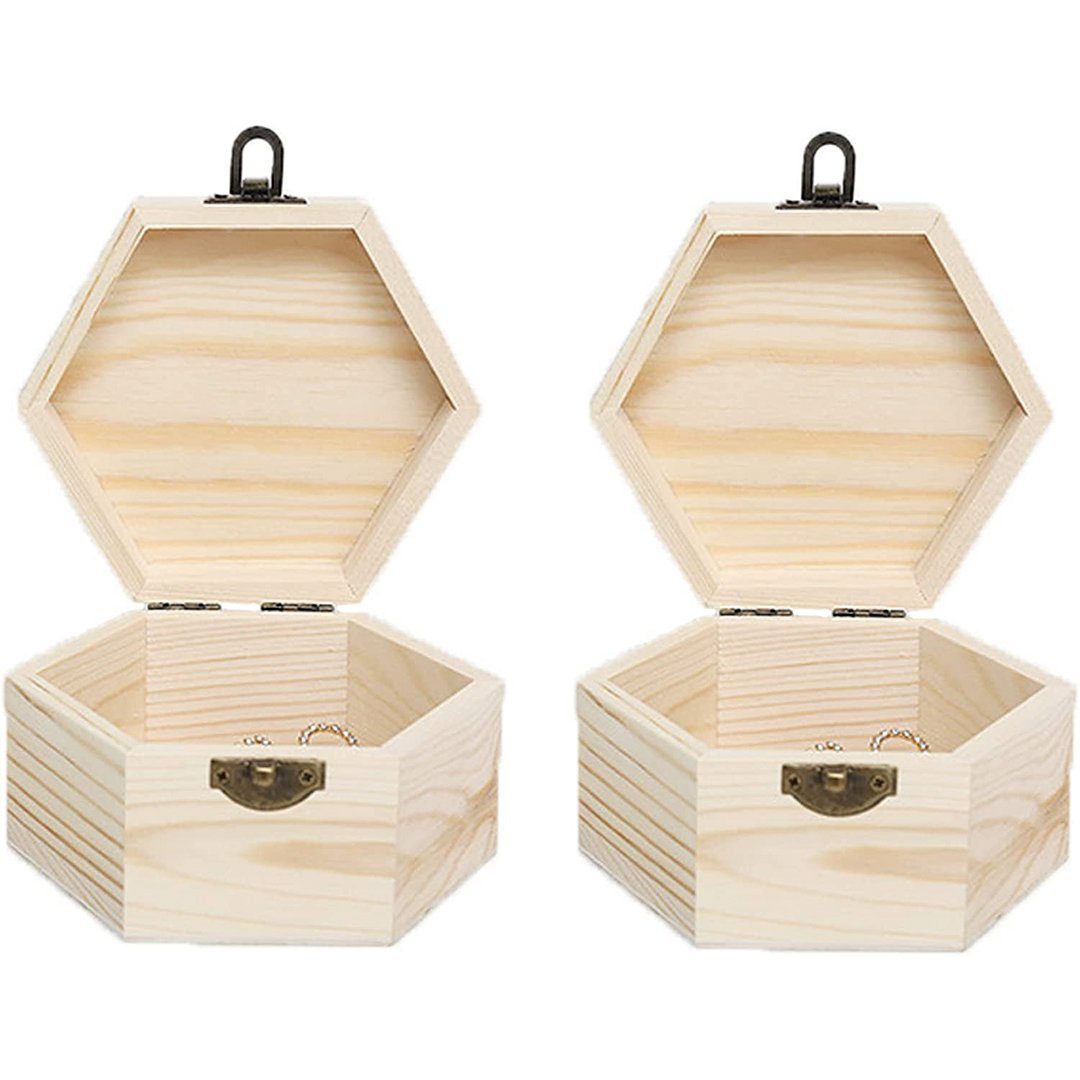 2 x Holz Aufbewahrungsbox Schmuckkasten Schmucketui Schmuckaufbewahrung 