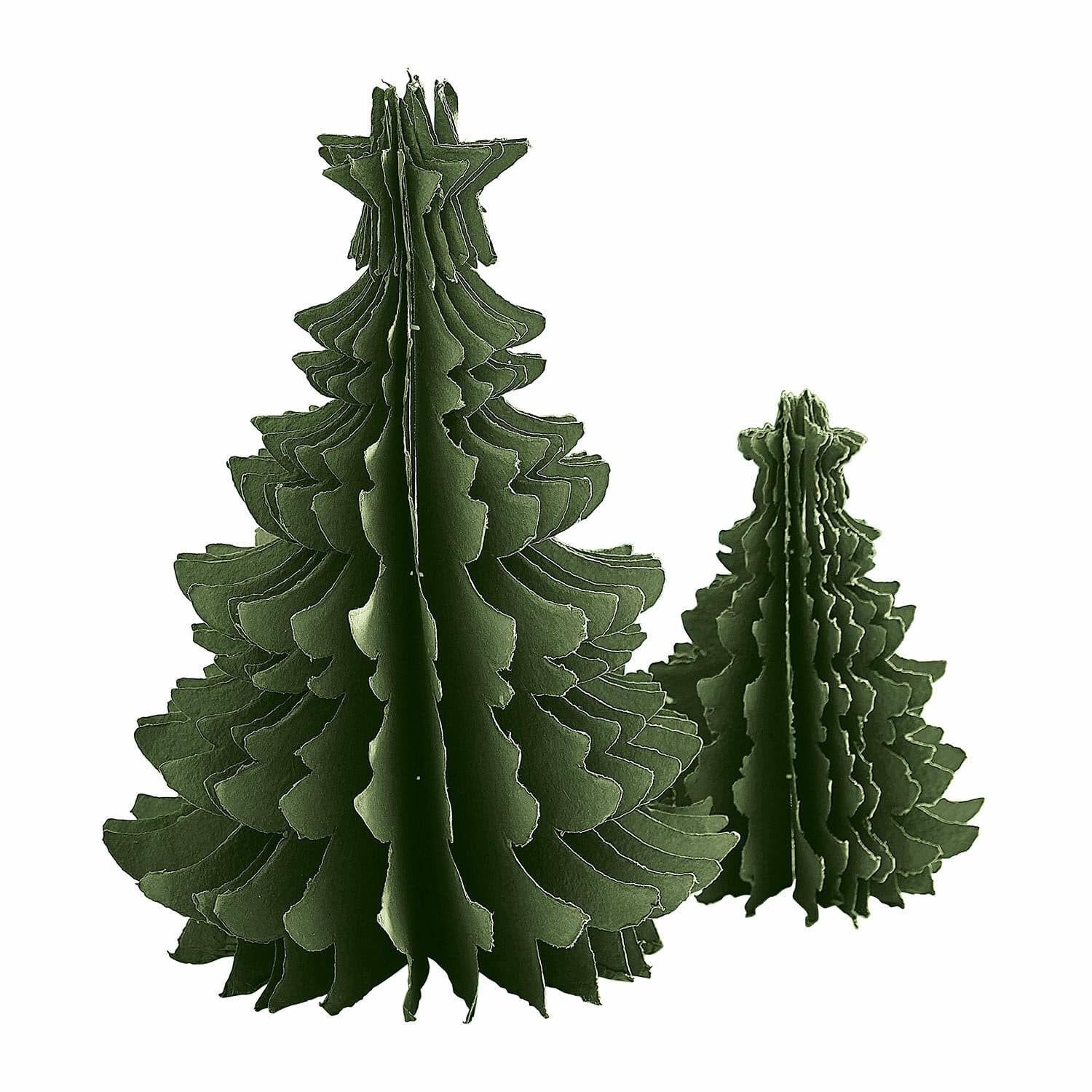 Weihnachtsfigur Deko-Baum 2er Set Amuré grün