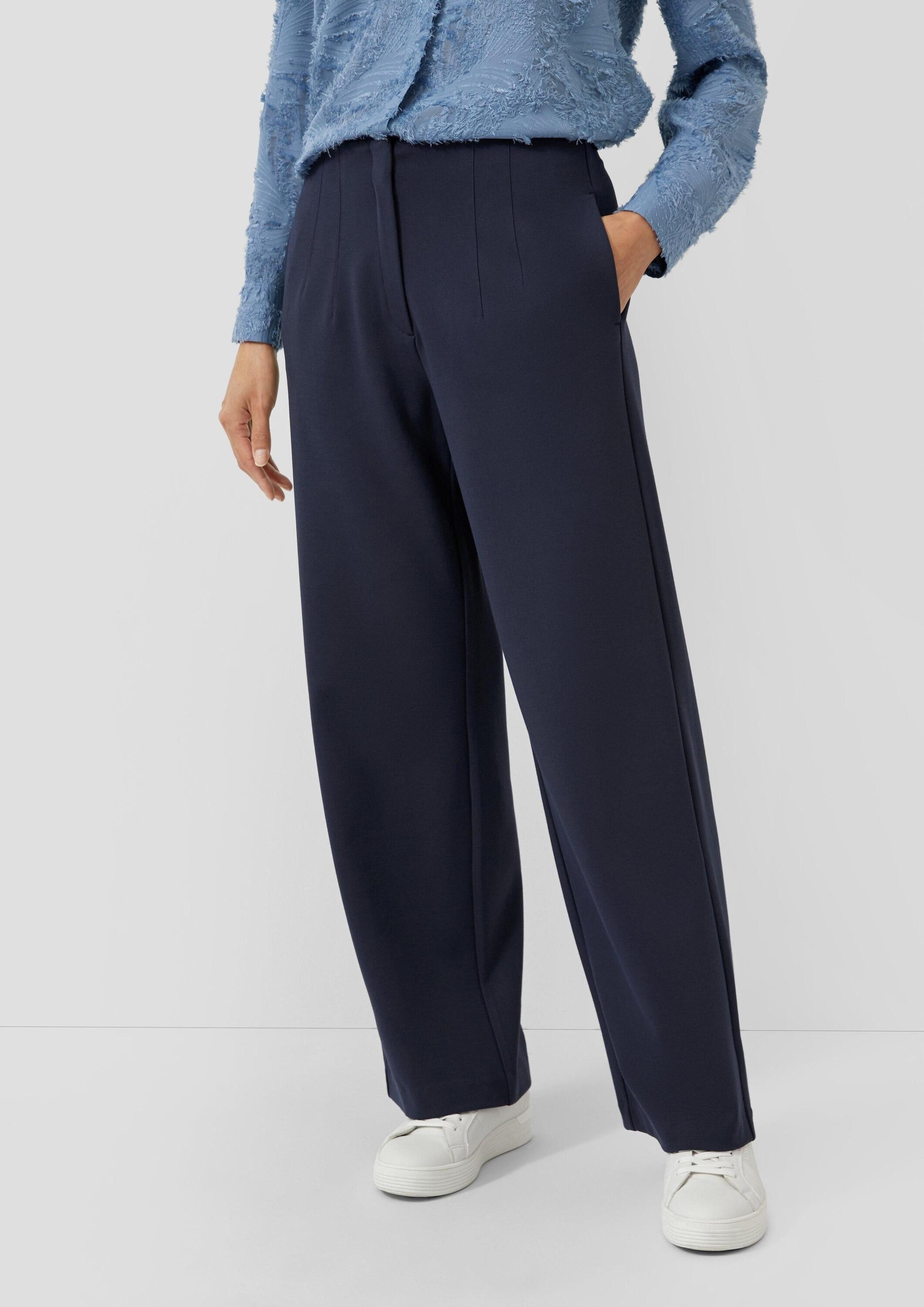 s.Oliver Chinos Hose Elastische Stoffhose mit High Rise und weitem Bein