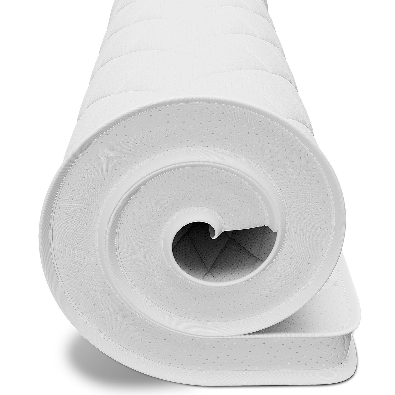 ELONEO, Topper 90x200, 140x200, 180x200 und weitere Größen, 5 cm hoch, Komfortschaum, für Hausstauballergiker, schadstoffgeprüft, mit waschbarem Bezug