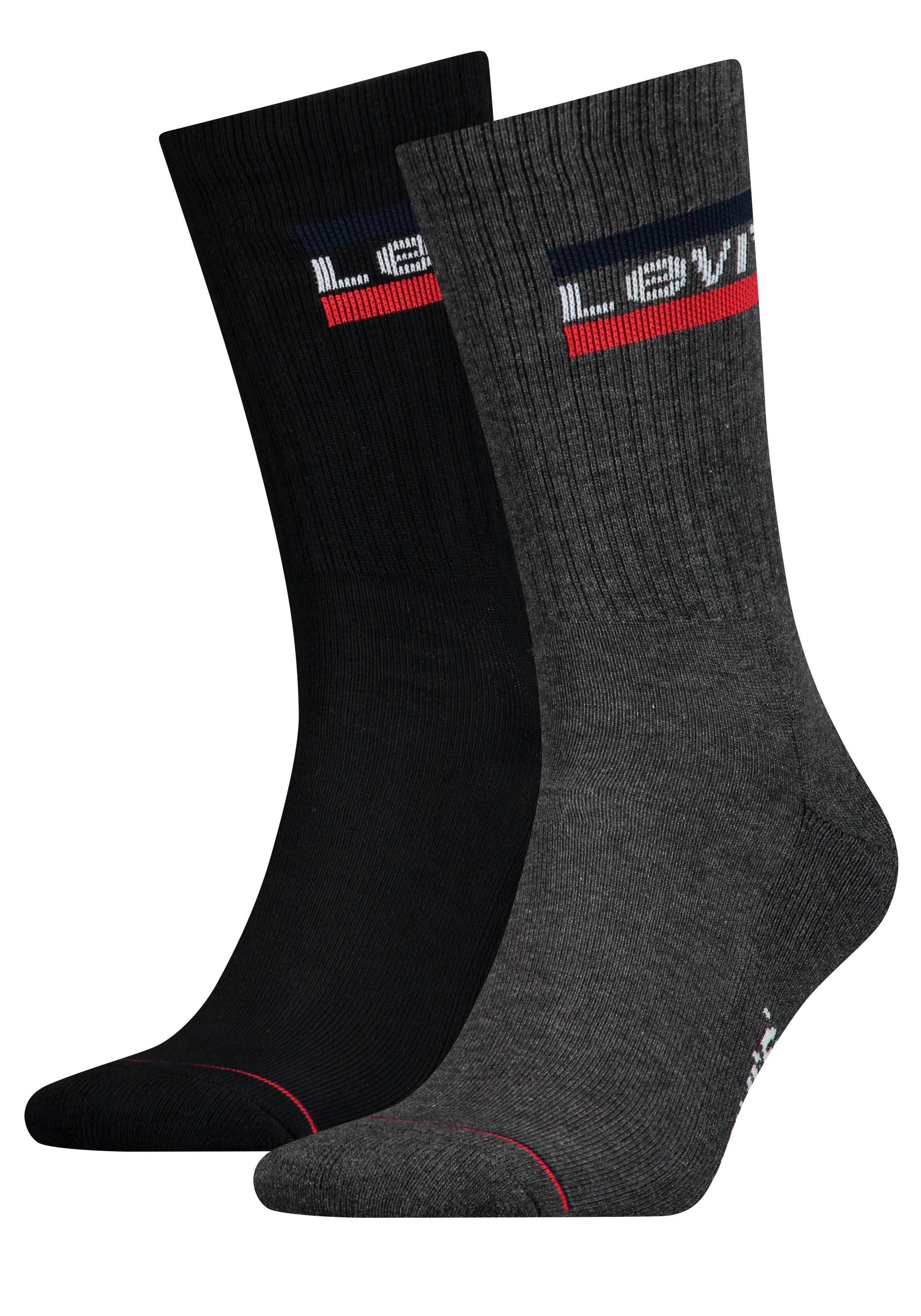 Levi's® Sportsocken (Packung, 2-Paar) LEVIS REGULAR CUT SPRTWR LOGO 2P