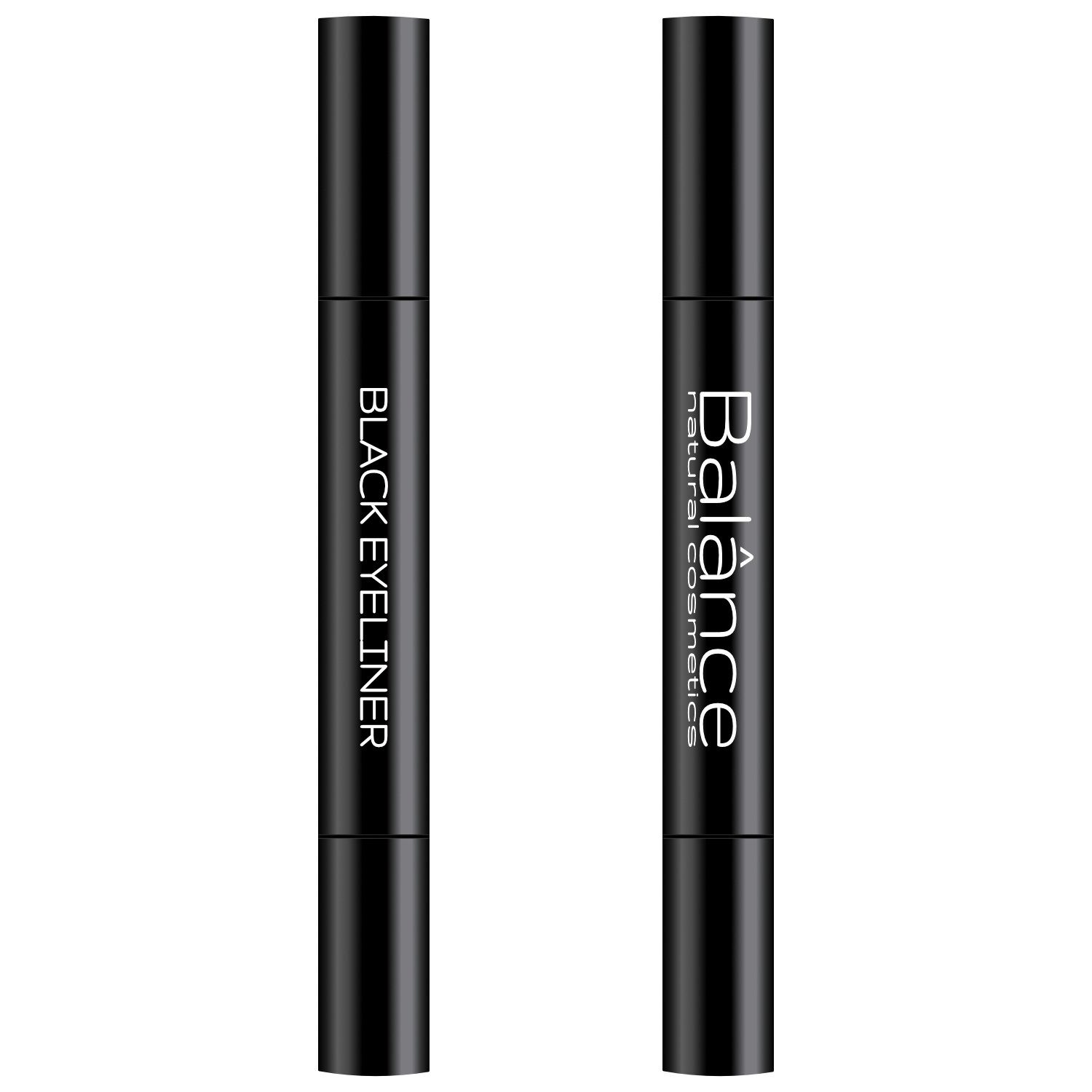 Balânce Eyeliner Doppelkopf Eyeliner Doppelkopf feine Spitze/Katzenaugenstempel dreieckiger Katzenaugen-Stempel, Eyeliner 2 Doppelkopf wasserfest und Eyeliner Katzenaugen wasserfest Stempel, schwarz schwarz 1 feiner in