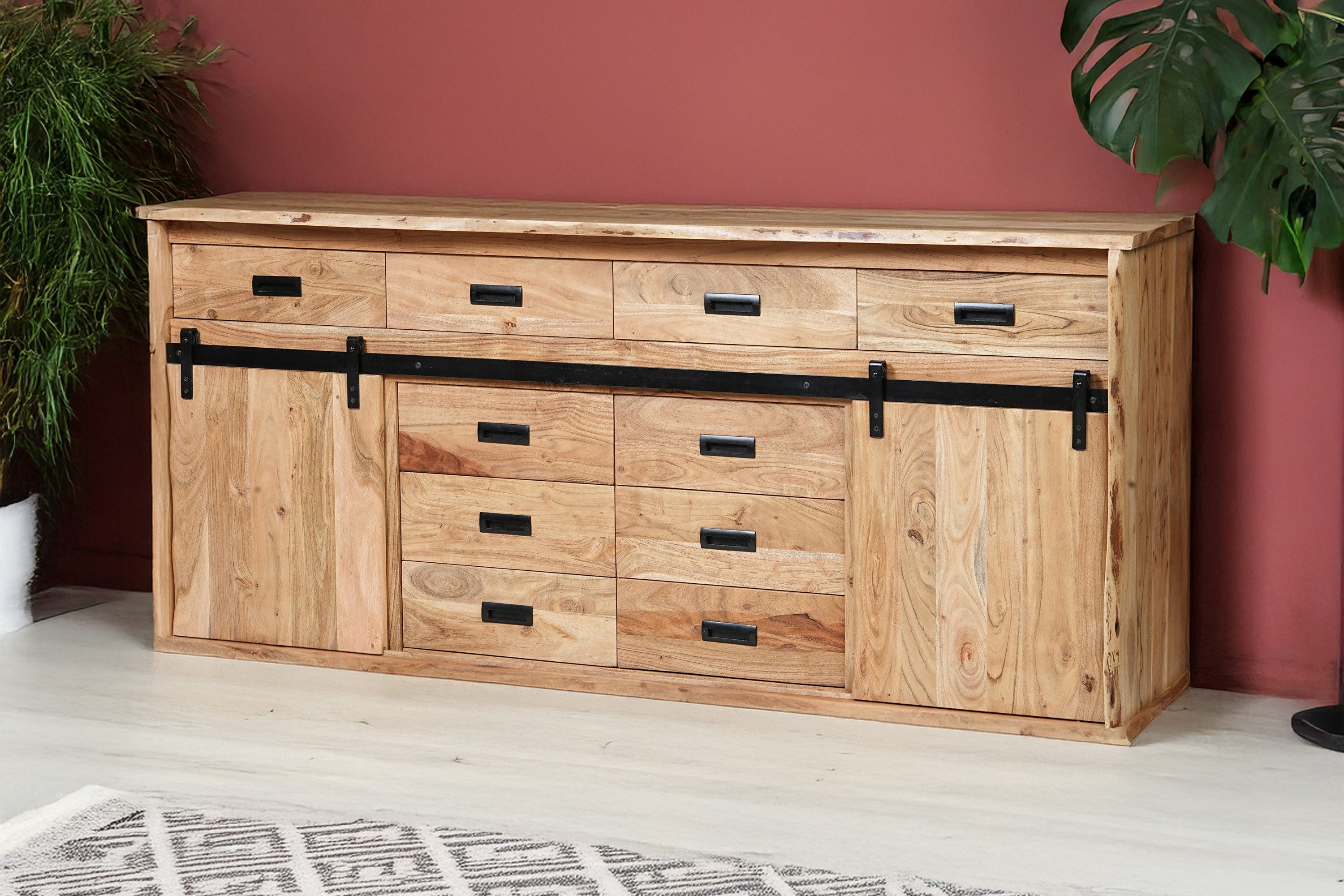 SAM® Sideboard Fritz, Akazienholz, mit Baumkante günstig online kaufen