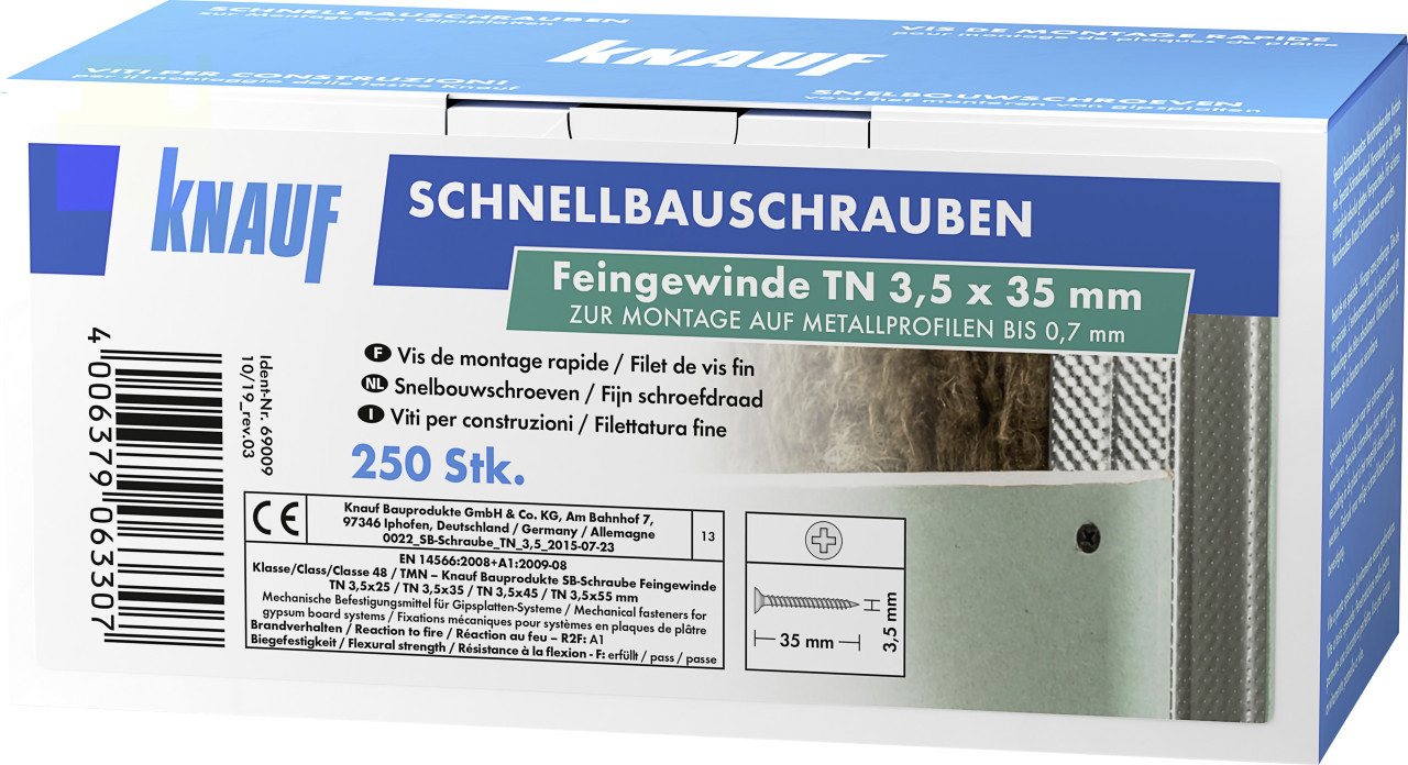 Thumbnail - KNAUF Trockenbauschrauber Knauf Schnellbauschrauben 3,5 x 35 mm, PH 1, 250
