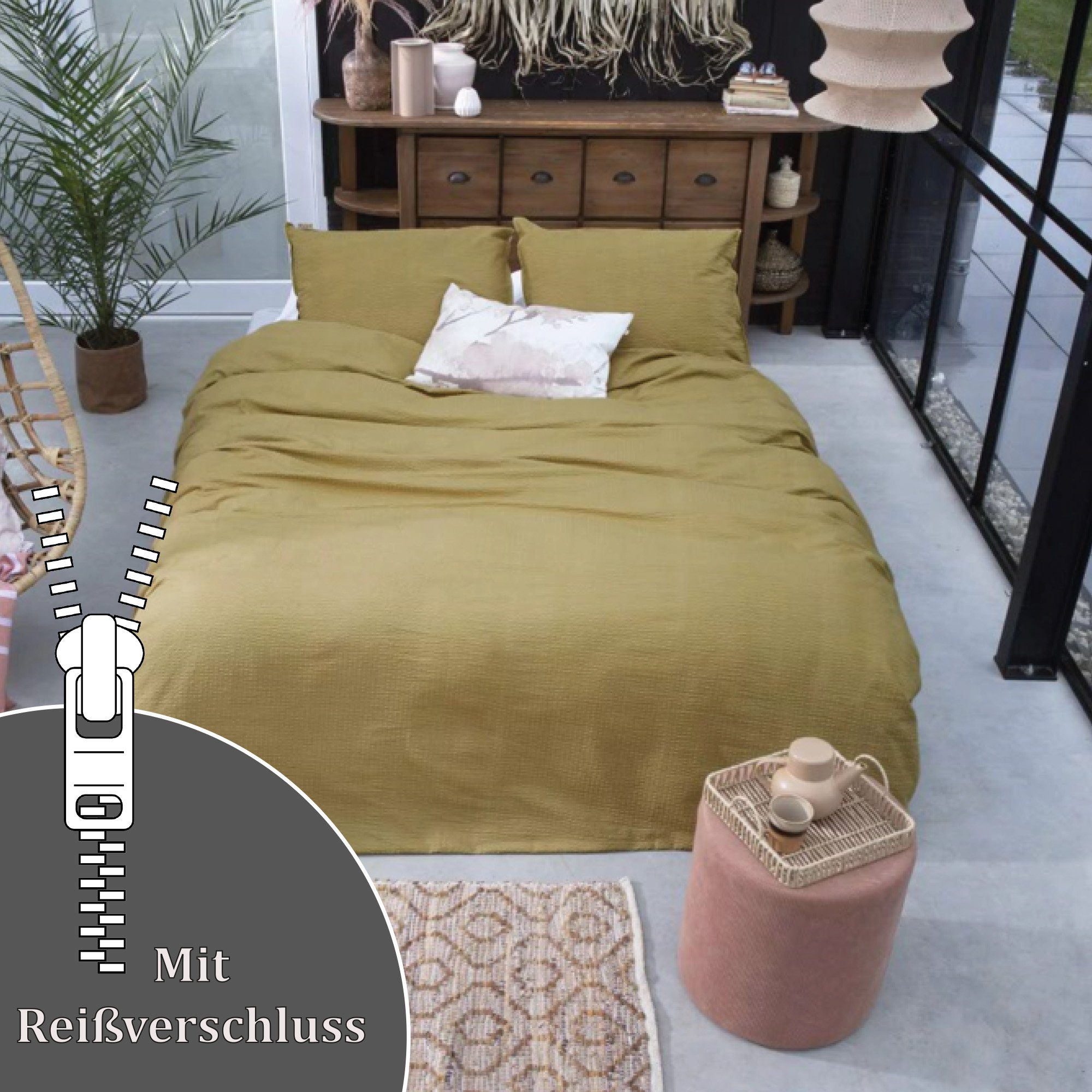 Bestlivings Bettwäsche Bettwäsche-Set 05850, Baumwolle, Bettbezug Baumwolle, Bettgarnitur Set 135x200 + 80x80cm