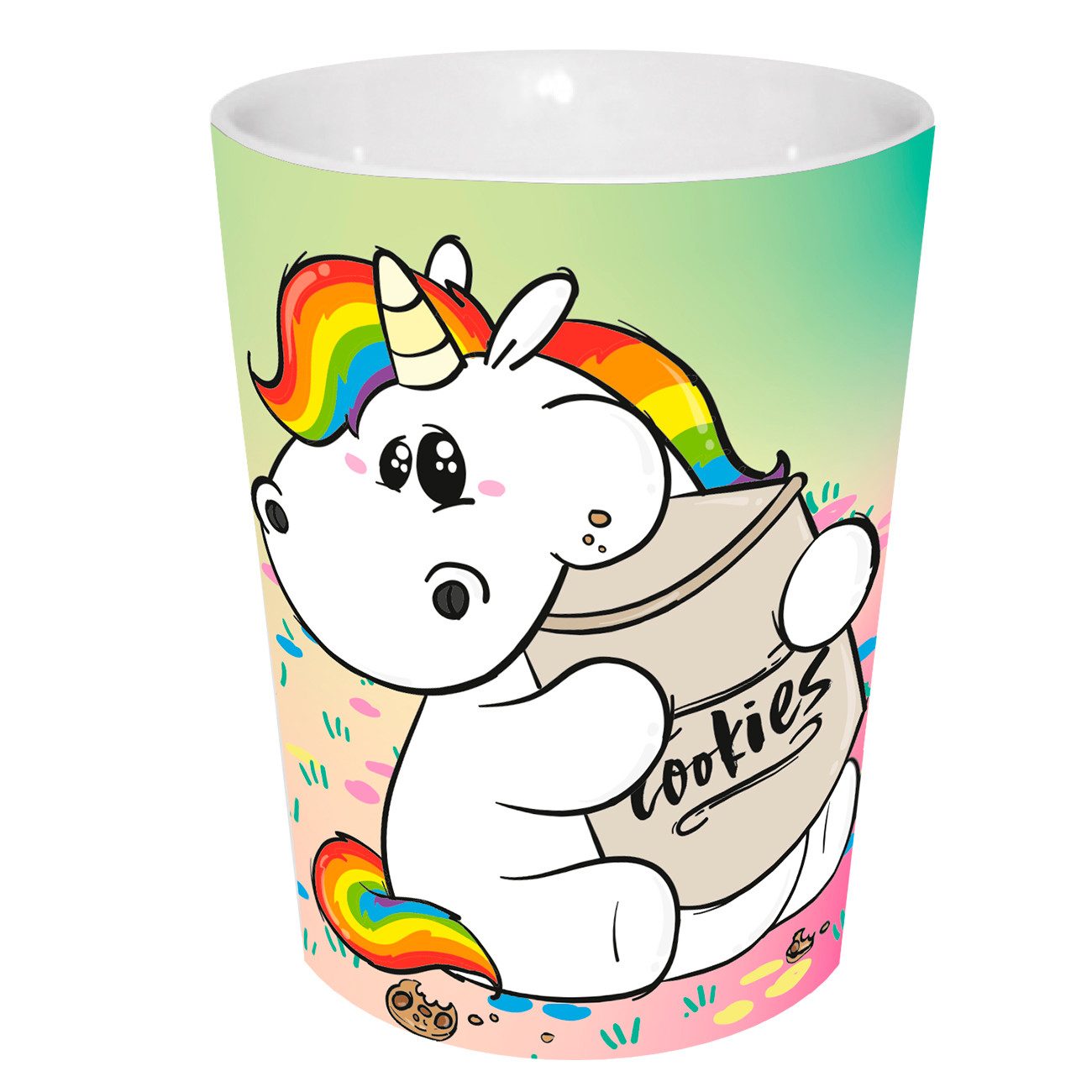 Geda Labels GmbH Tasse Pummeleinhorn Keksdose, 1-tlg., Keramik, Rosa, 280ml, stapelbar