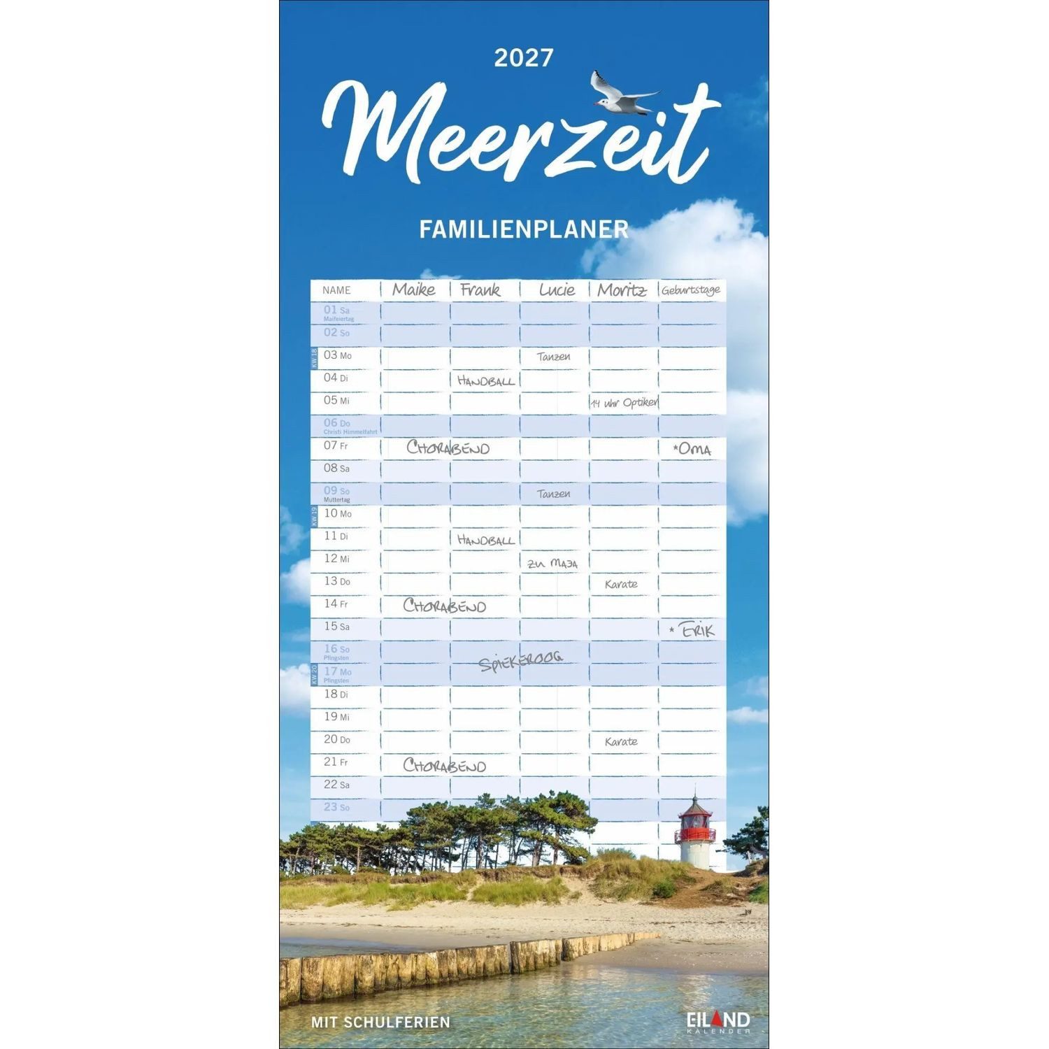 Wandkalender Meerzeit Familienplaner 2027