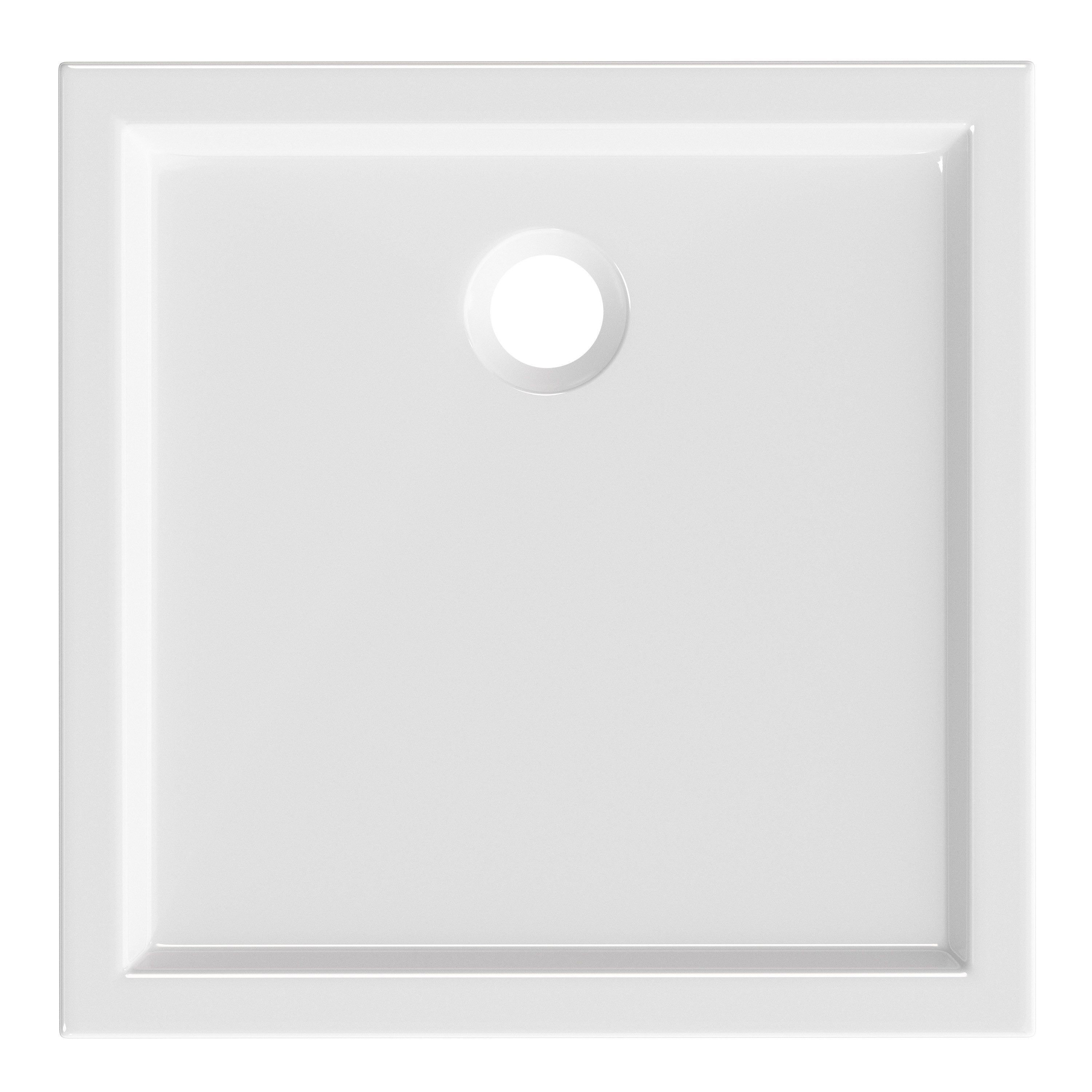 Aquabad® Duschwanne SIMPLON, Quadrat, Acryl, 1-St., extraflach, ebenerdige Montage möglich, barrierefrei