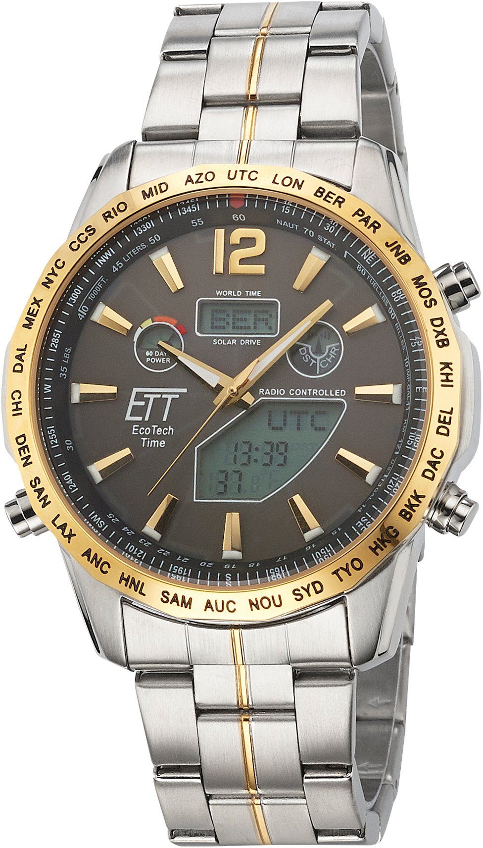 ETT Funkchronograph Discovery, EGS-11479-21M, Armbanduhr, Herrenuhr, Stoppfunktion, Datum, Solar