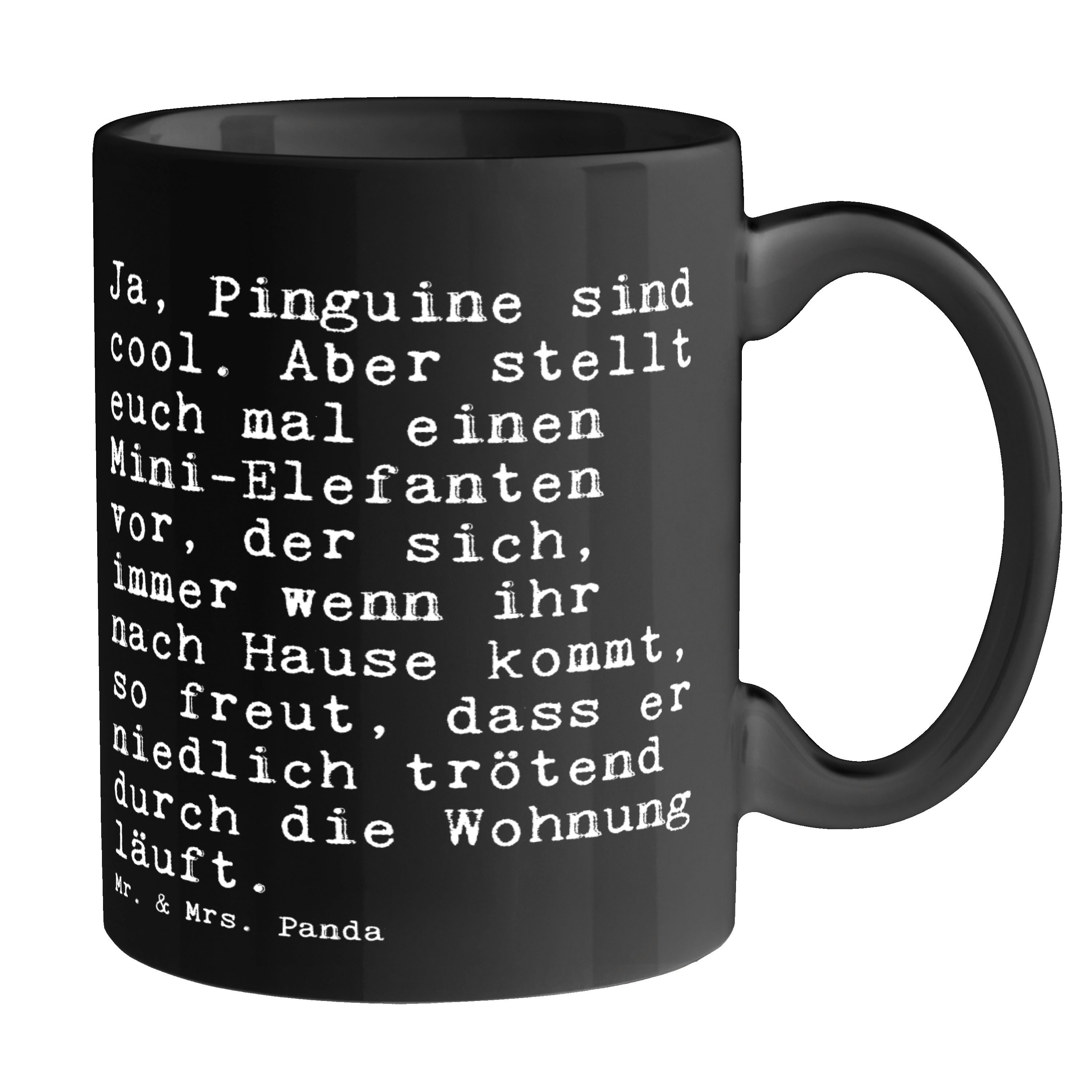 Mr. & Panda Tasse Spruch, Schwarz Keramik sind - Schwarz Ja, Mrs. Kaff, cool.... Geschenk, Freund, - Pinguine