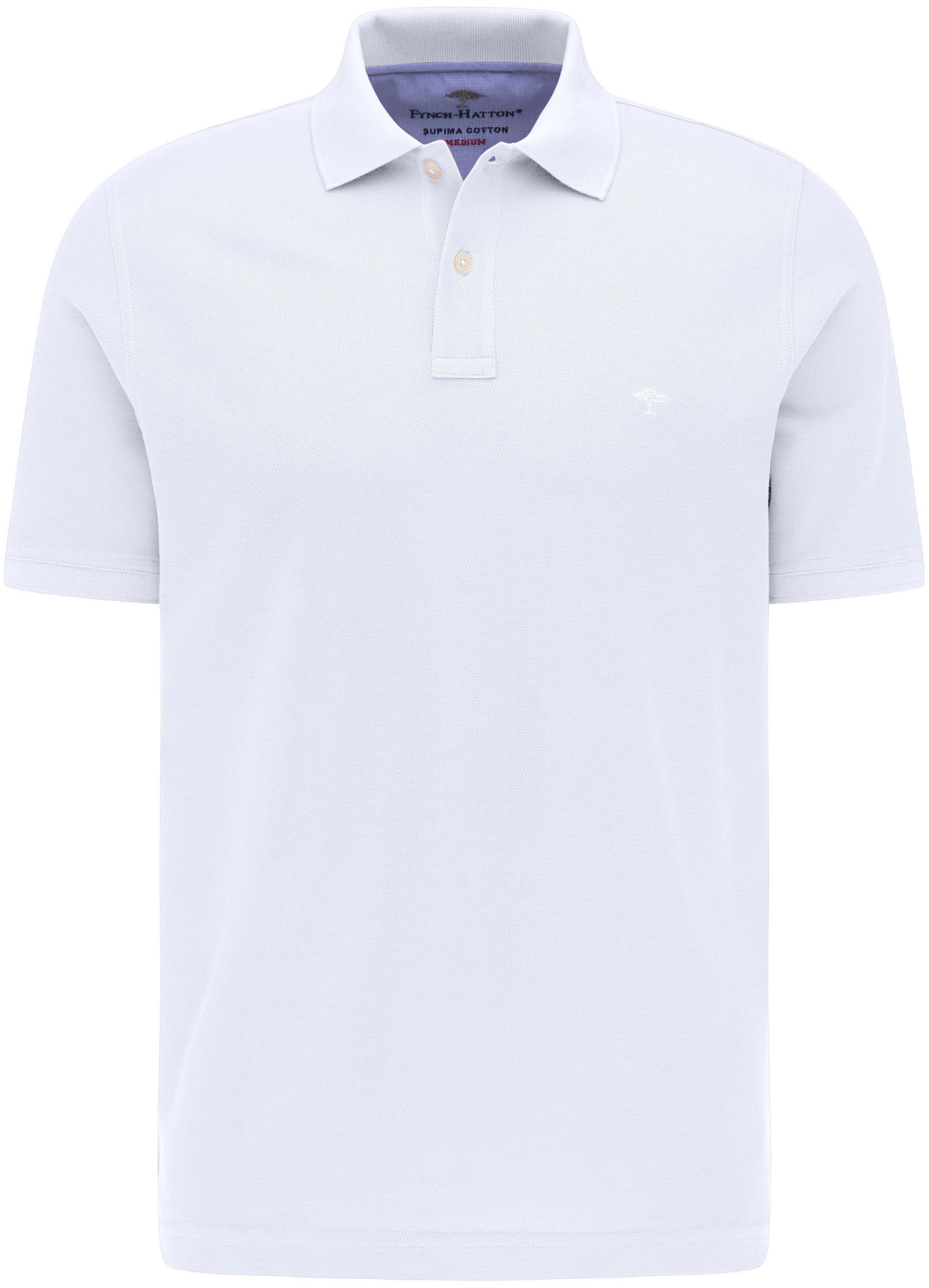 FYNCH-HATTON (1-tlg) mit weiß Markenlogo Poloshirt kleinem Kurzarm Poloshirt FYNCH-HATTON