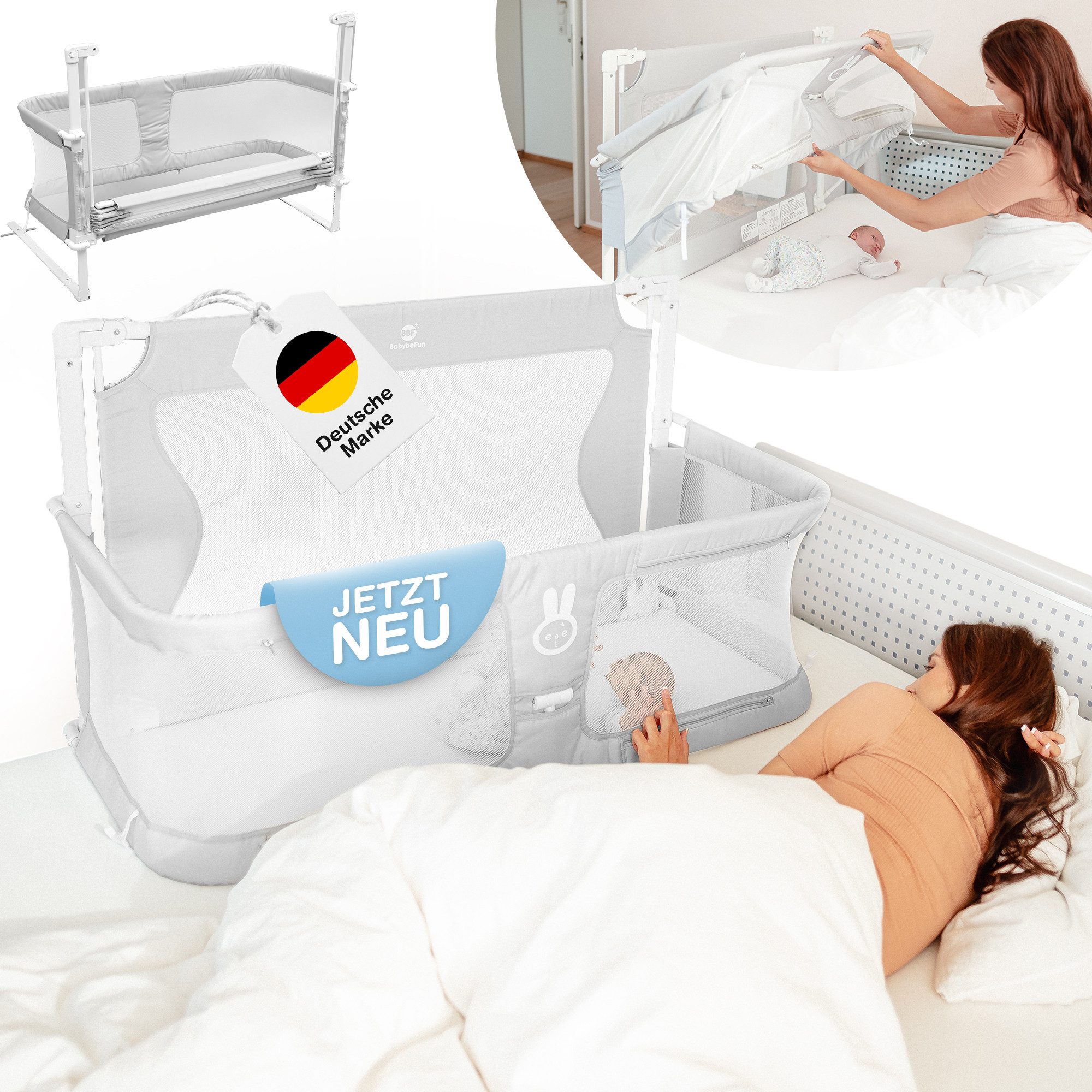 Babybett im Bett, Beistellbett Baby [Stillen im eigenen Elternbett]