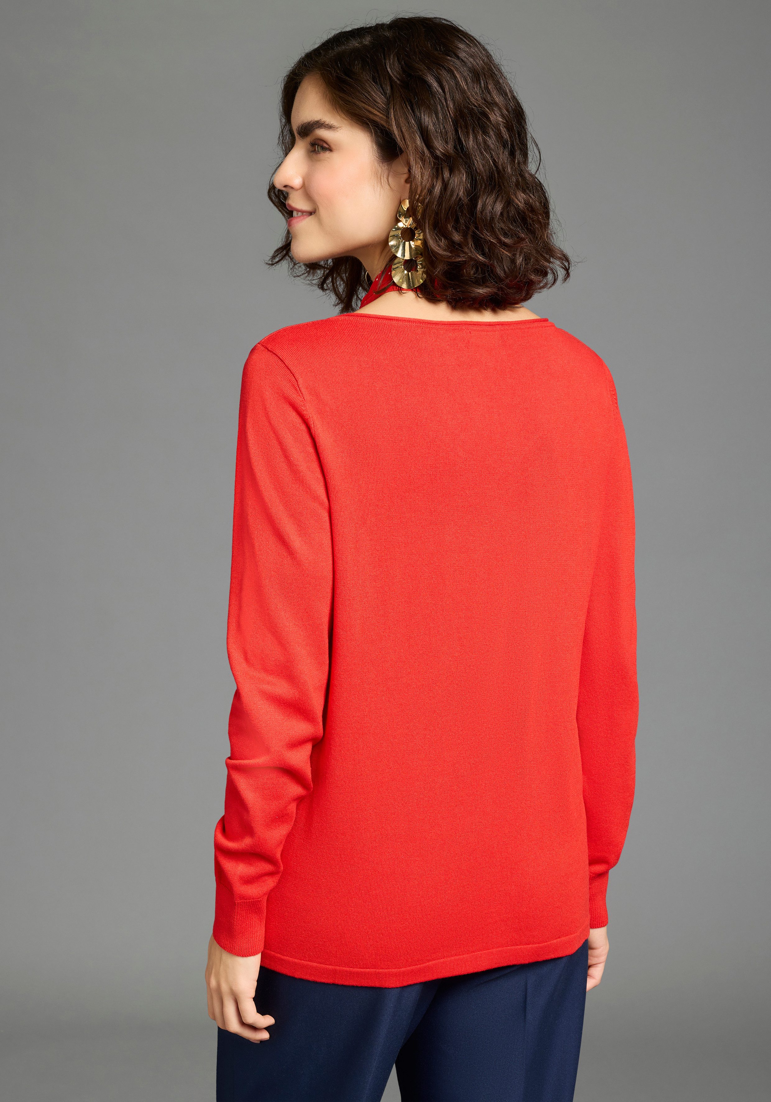 Flashlights V-Ausschnitt-Pullover leicher Übergangspullover mit lässigem Schnitt