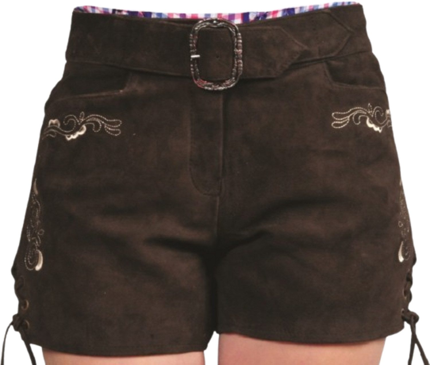 Fuente Leather Wears Trachtenlederhose Kurze Trachten lederhose Damen Ledershorts